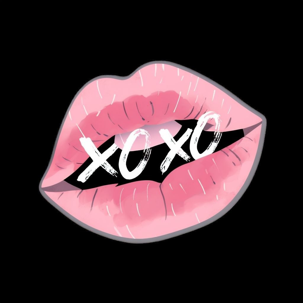 1024x1024 Romantic Dark Red Lipstick Kiss Marks Abstract Mobile Wallpaper