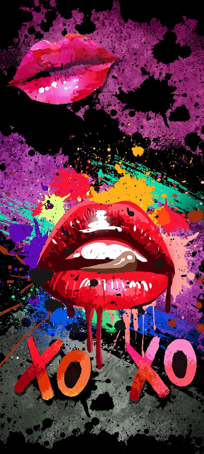850x1889 Pink lips kiss HD wallpaper