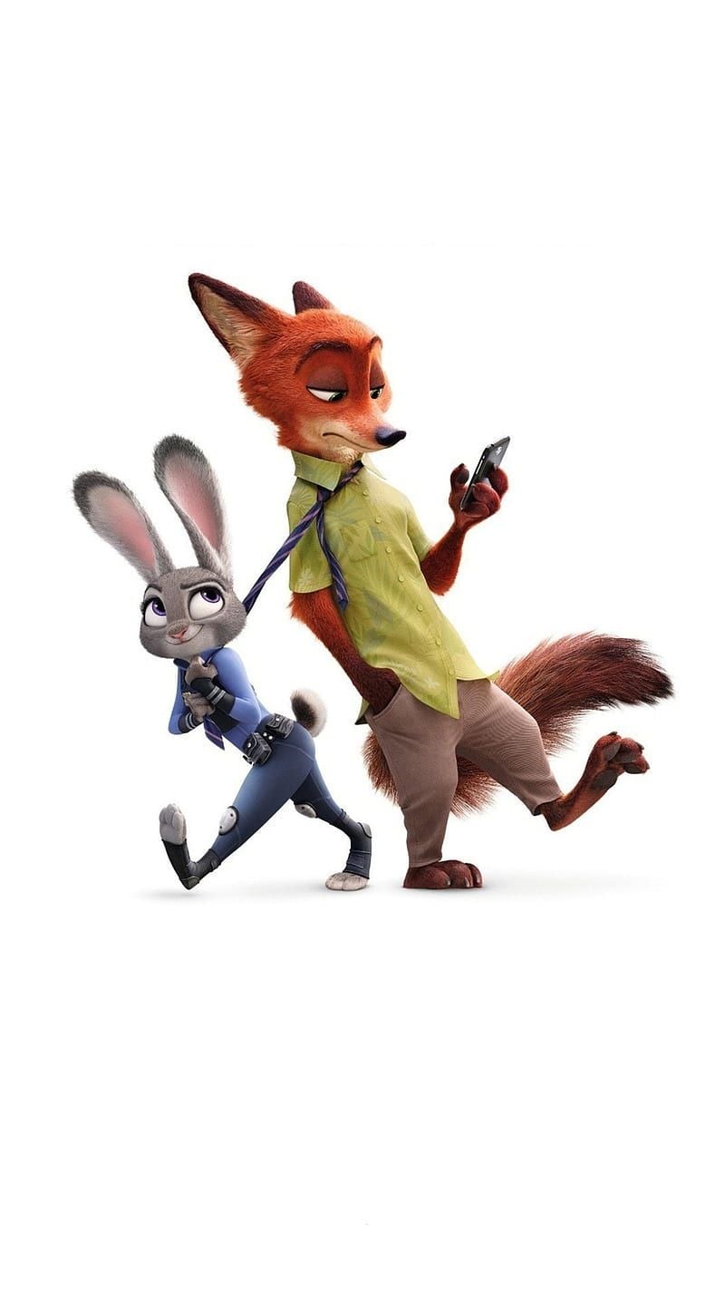 800x1422 Zootopia Couple, anime, bunny, couple, film, fox, HD phone wallpaper