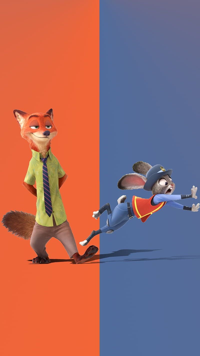 800x1422 Zootopia Couple, anime, judy hopps, nick wilde, tackle, HD phone wallpaper