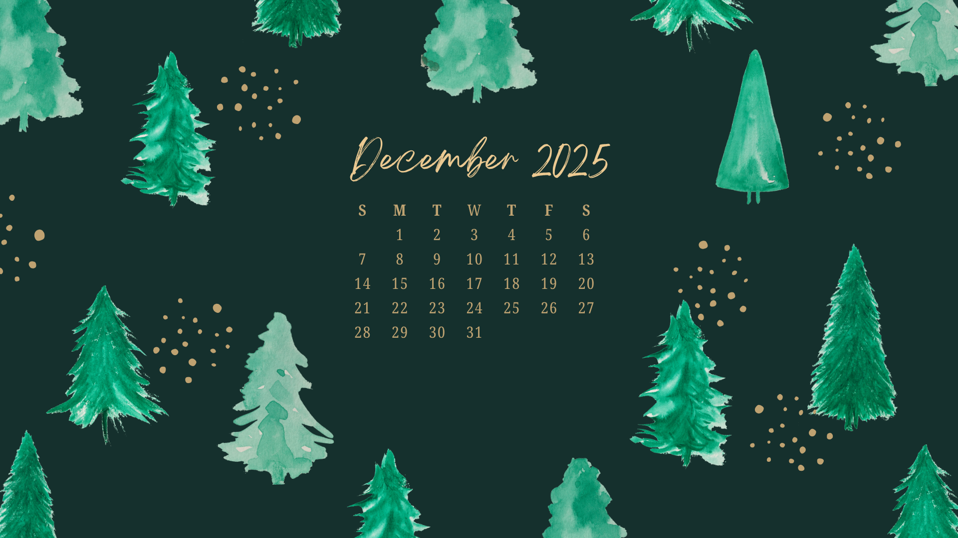 1920x1080 Free December 2025 Desktop Calendar Background (EASY DOWNLOAD)