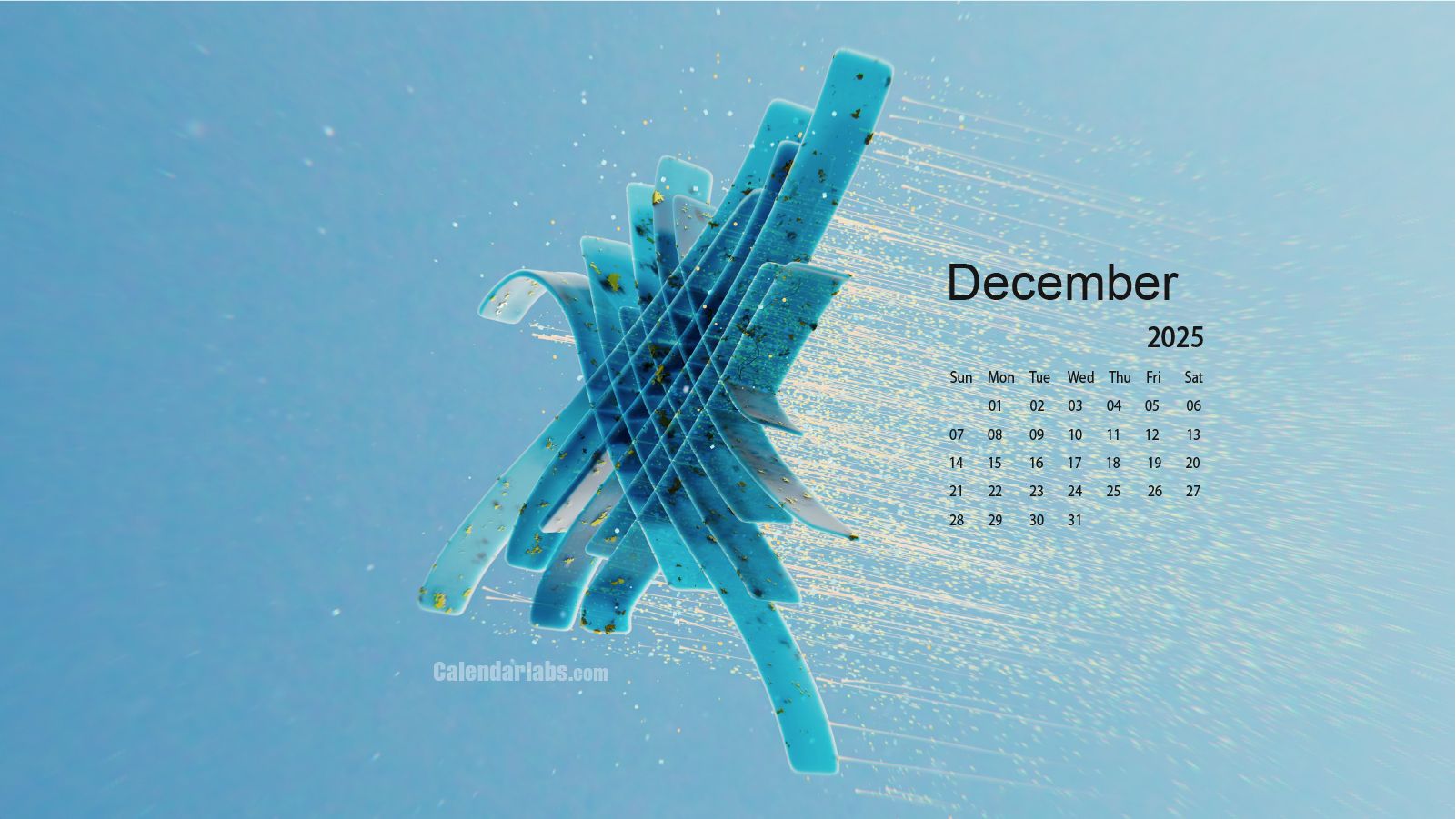 1601x901 December 2025 Desktop Wallpaper Calendar