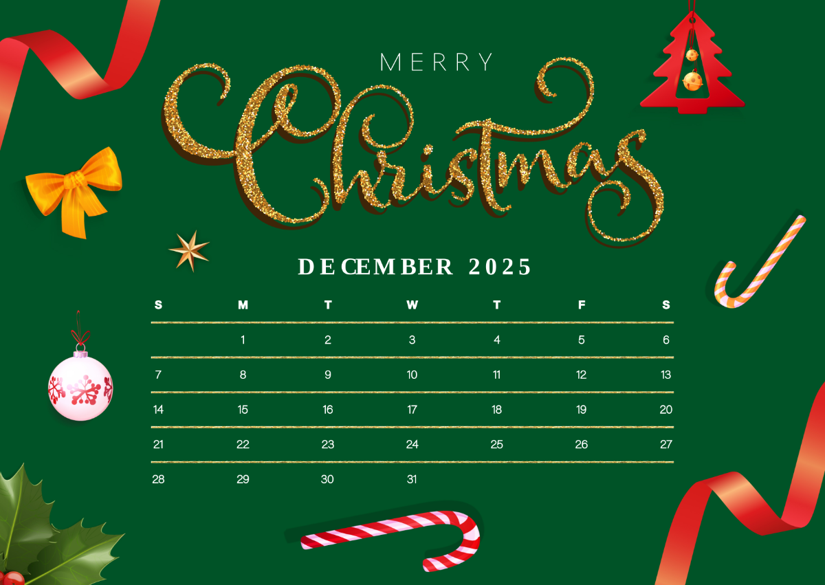 1200x851 Free December 2025 Calendar Templates, Editable and Printable