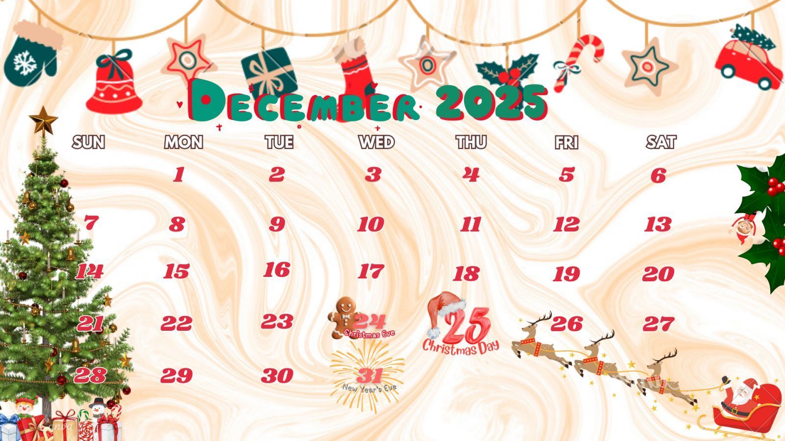December 2025 Calendar Wallpapers Top Free December 2025 Calendar — free download