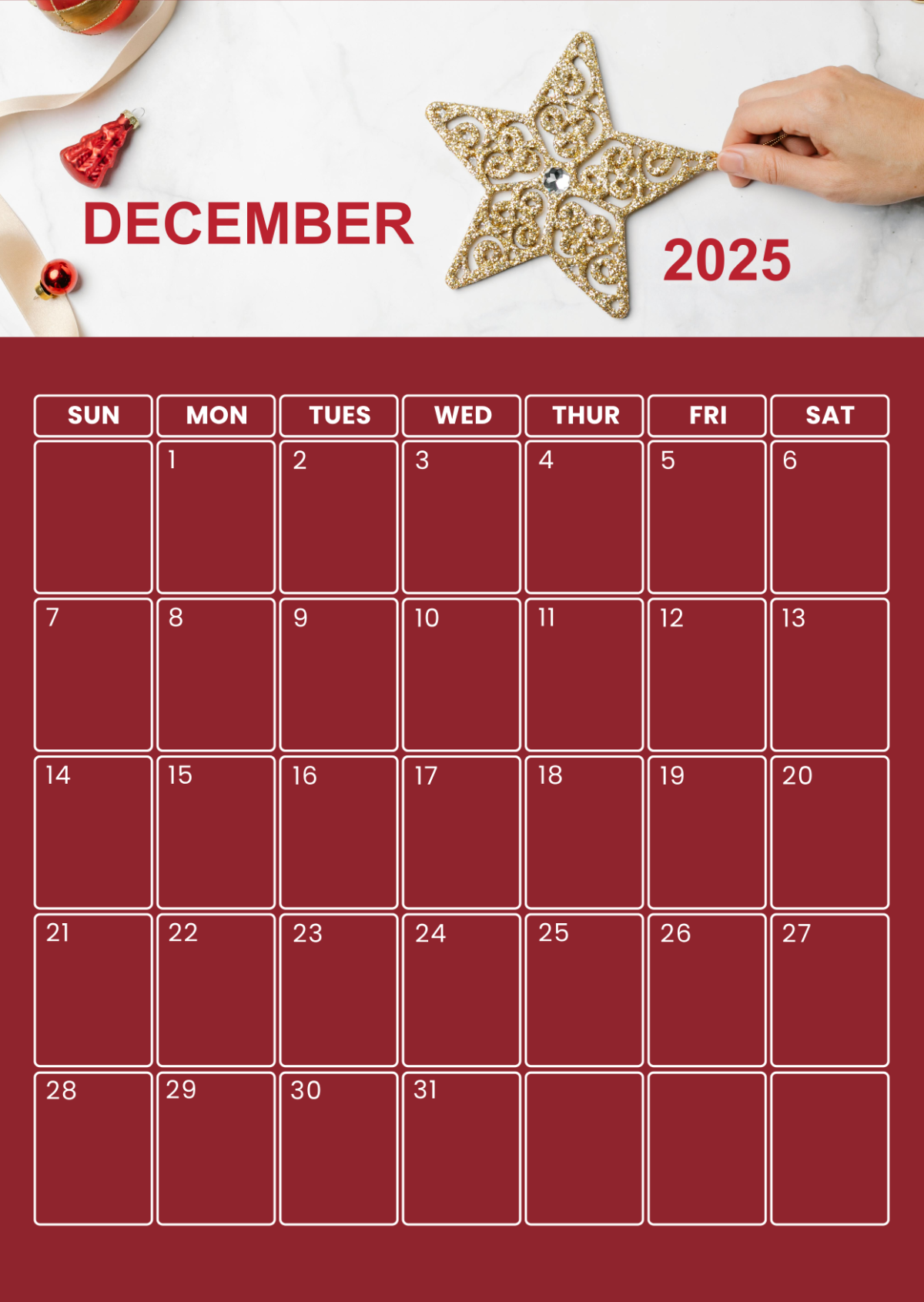 1200x1691 Free Portrait December 2025 Aesthetic Calendar Template to Edit Online