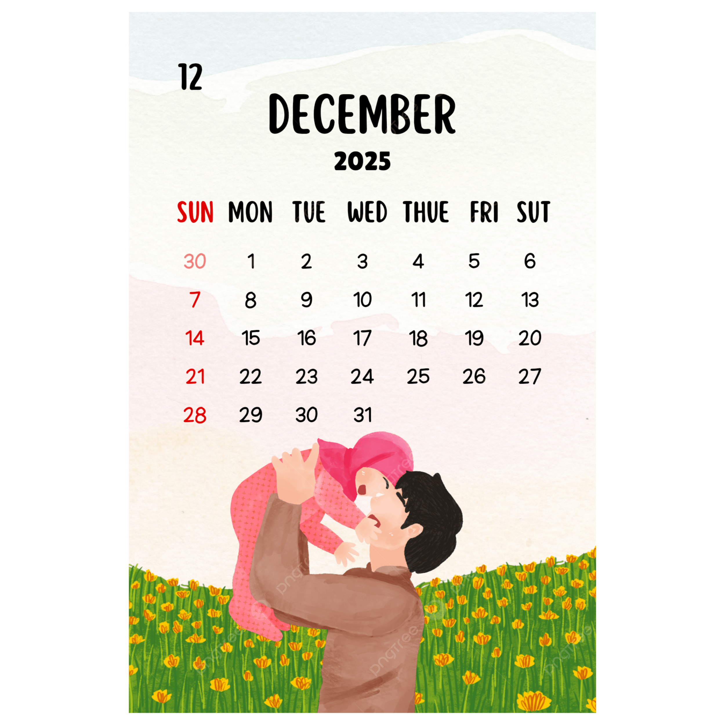 2500x2500 Calendar 2025 December Template Download on Pngtree