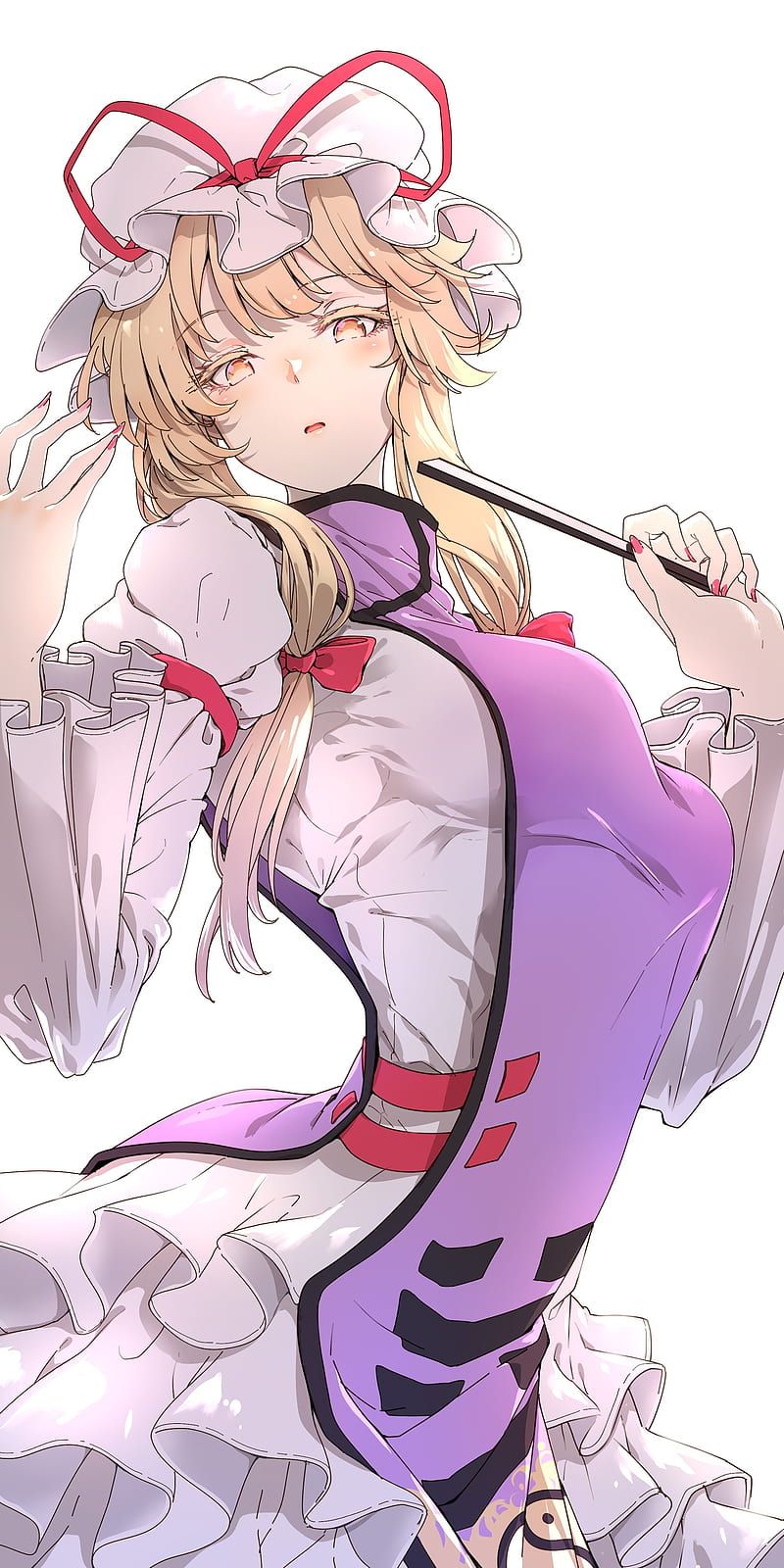 800x1600 Yakumo yukari, touhou, blonde, long hair, Anime, HD phone wallpaper