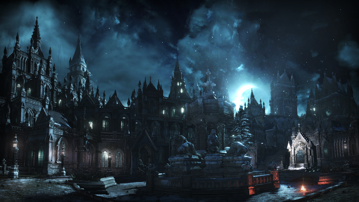 1200x675 Anime dark souls iii gothic architecture irithyll video Play Gaming Mat Desk