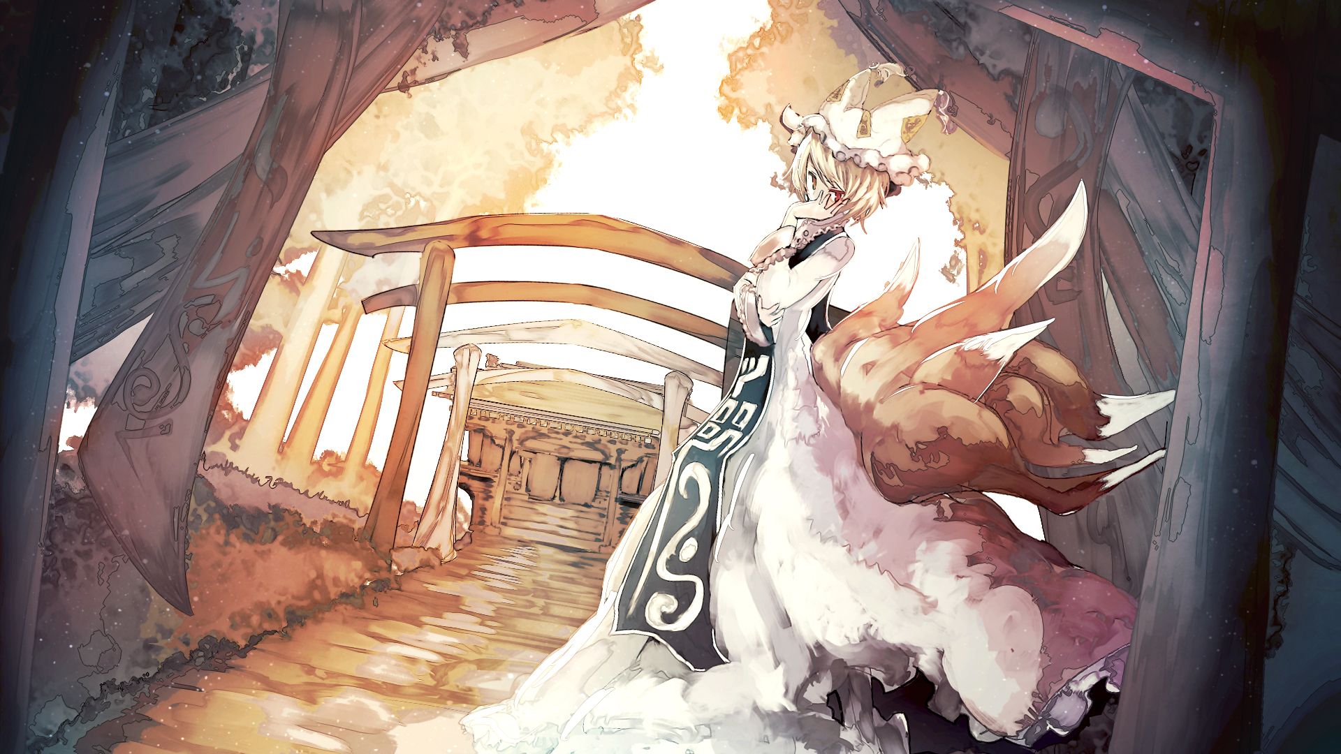 1920x1080 Download Ran Yakumo Anime Touhou HD Wallpaper