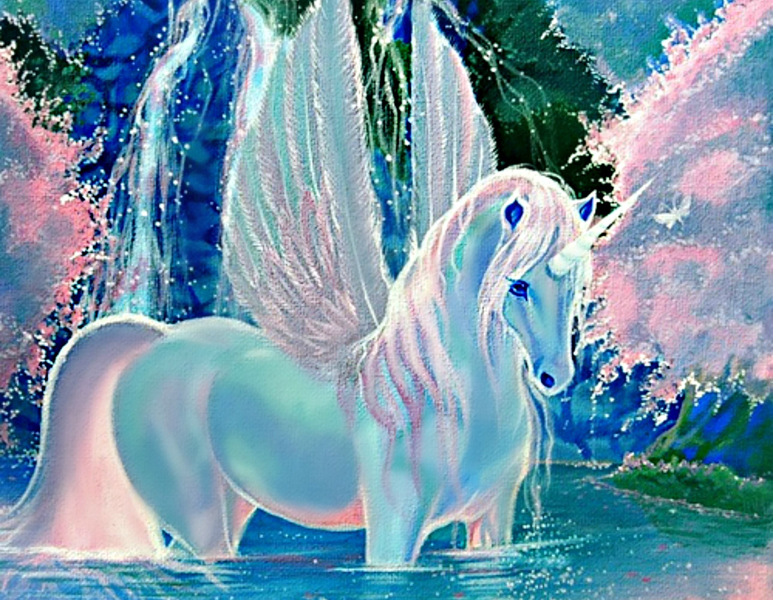 2577x2000 Unicorn Pegasus Wallpaper