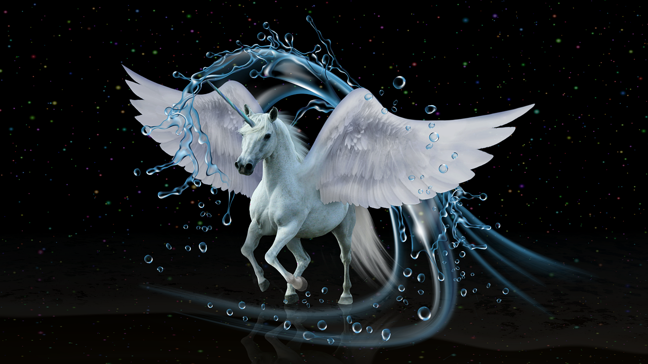 1280x720 Download Unicorn Pegasus Horse. Royalty Free Stock Illustration Image