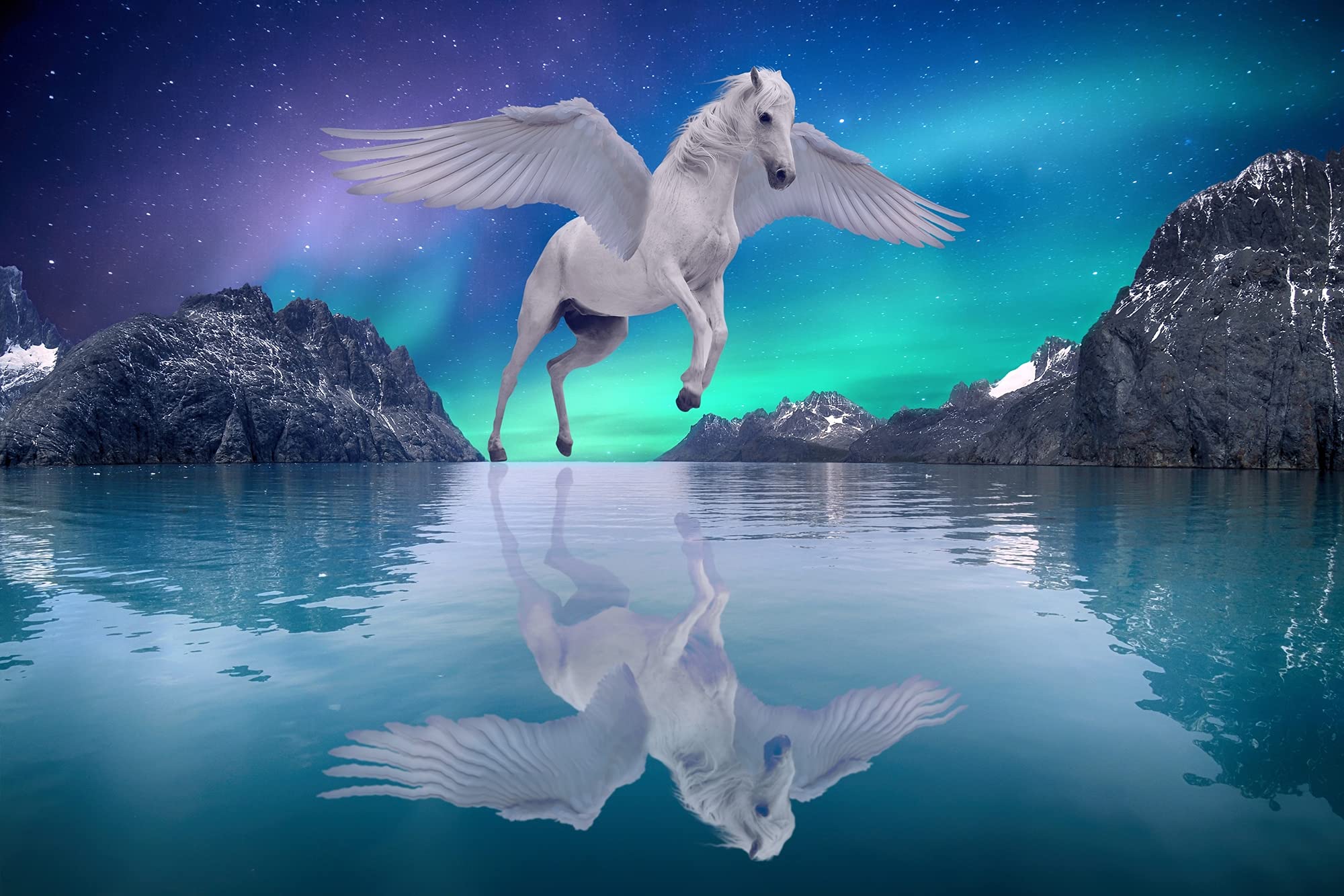 2000x1333 PEGASUS Photo Wallpaper Non Woven 400 X 260 Cm (2633A) Nature Sea Animals Unicorn Horse Children Horses Wall Wallpaper Includes Paste Non Woven Wallpaper Picture Decoration Wall Decor Modern Motif : Amazon.de: DIY