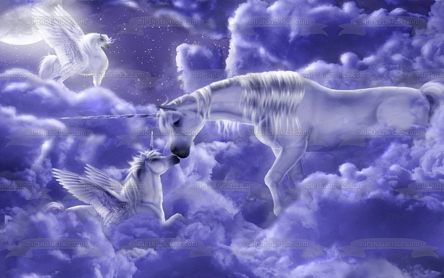 1445x903 Unicorns Clouds Pegasus and a Blue Moon Edible Cake Topper Image ABPID