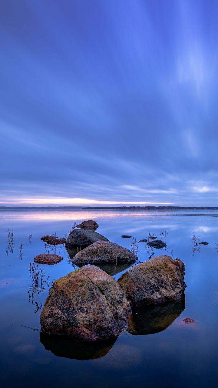 720x1280 Lake Wallpaper 4K, Sweden, Blue, Rocks, Cold