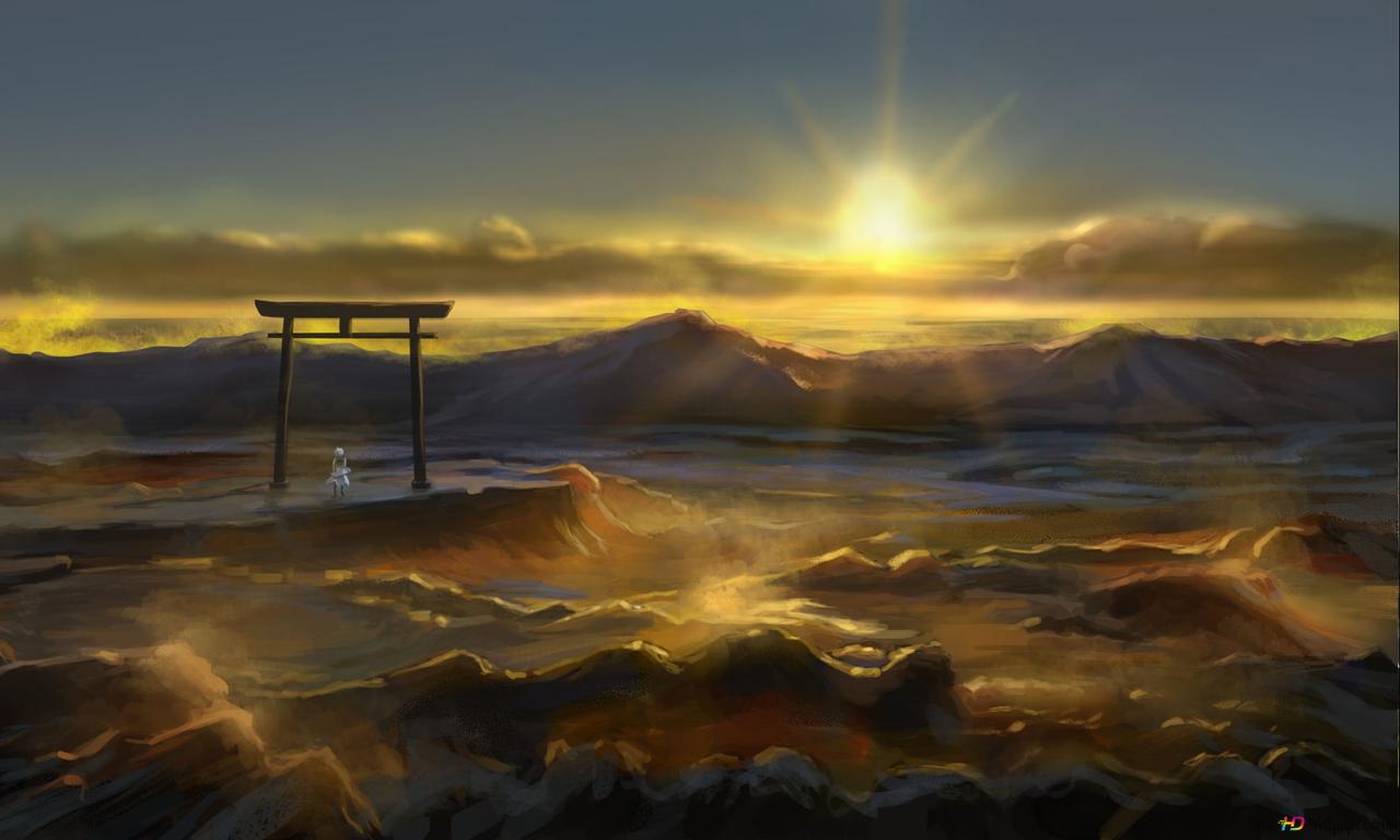 1280x768 Shrine in middle of Nowhere 2K wallpaper download