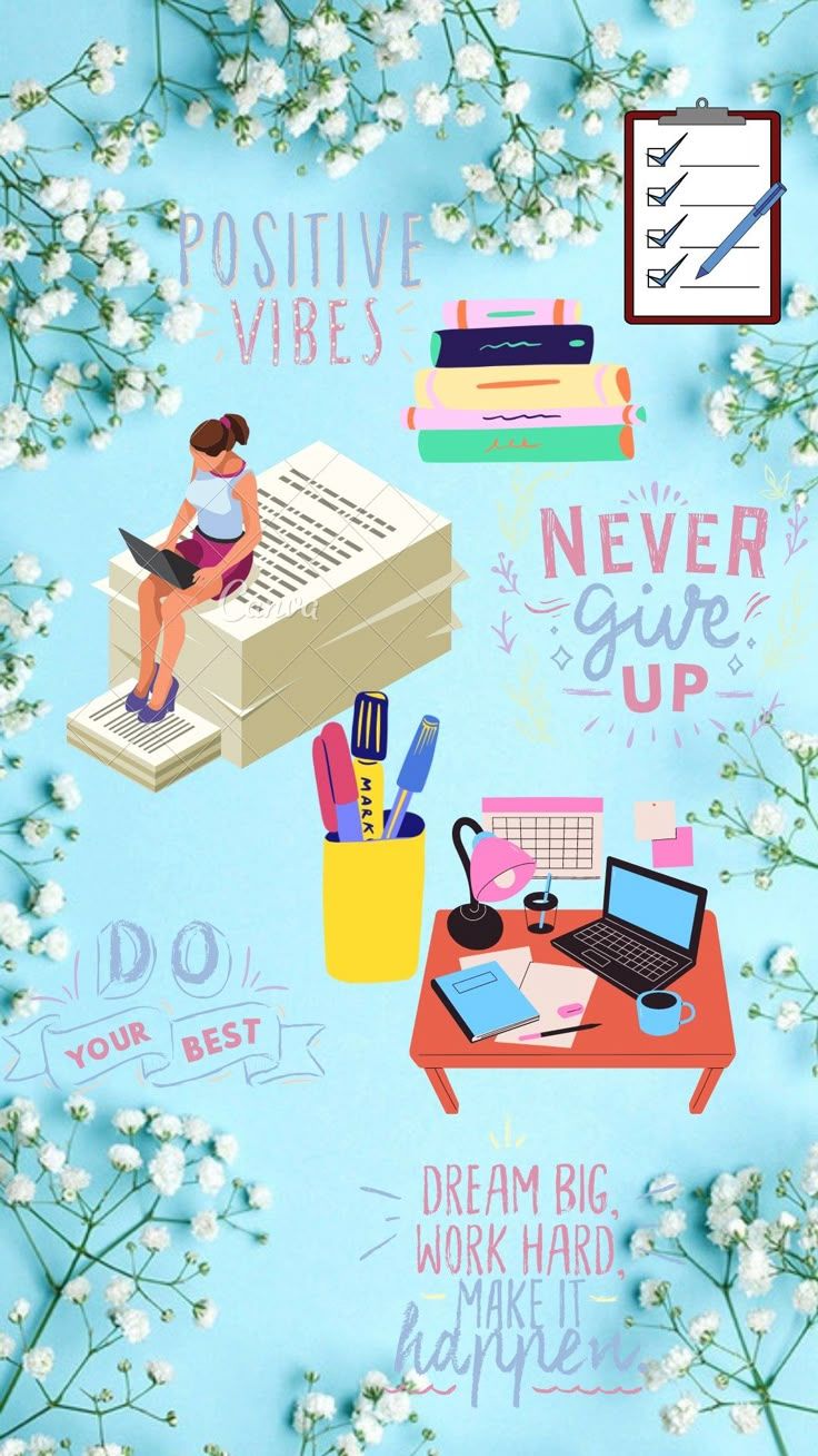 736x1308 Blue aesthetic study motivation wallpaper