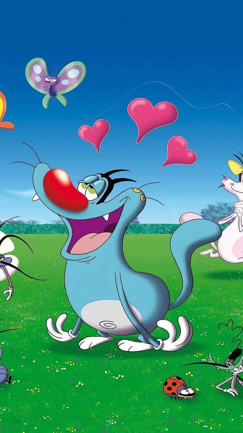 800x1422 Oggy Cartoon, Oggy and the cockroaches, cartoon, oggy, HD phone wallpaper