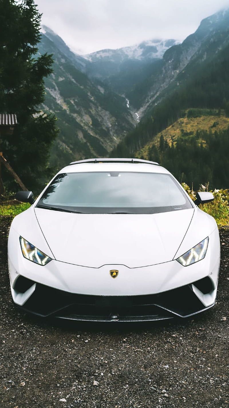 800x1422 Middle of nowhere, lamborghini, huracan, white, car, supercar, sports, america, HD phone wallpaper