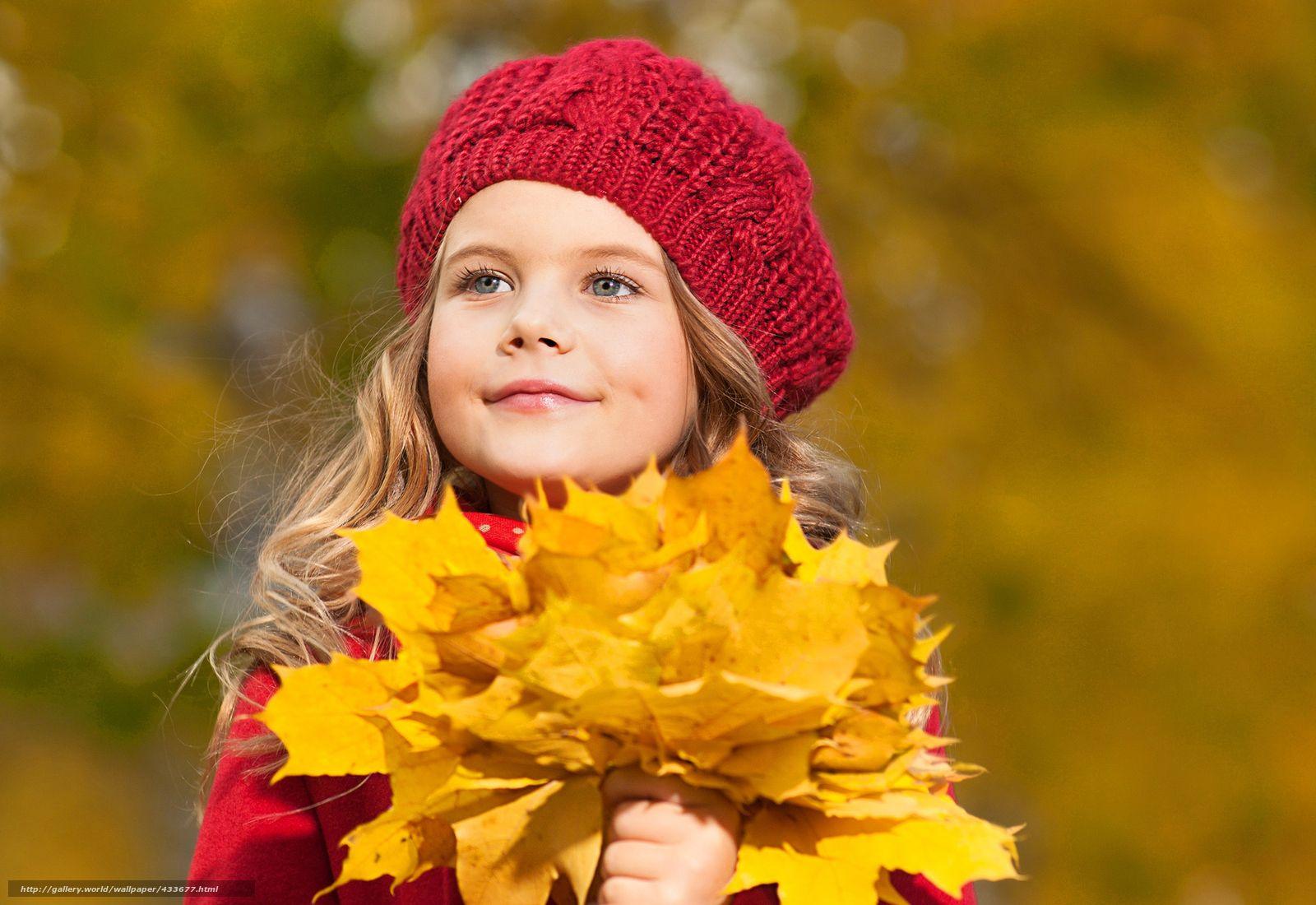 1600x1100 Download wallpaper small, girl, autumn, leaves free desktop
