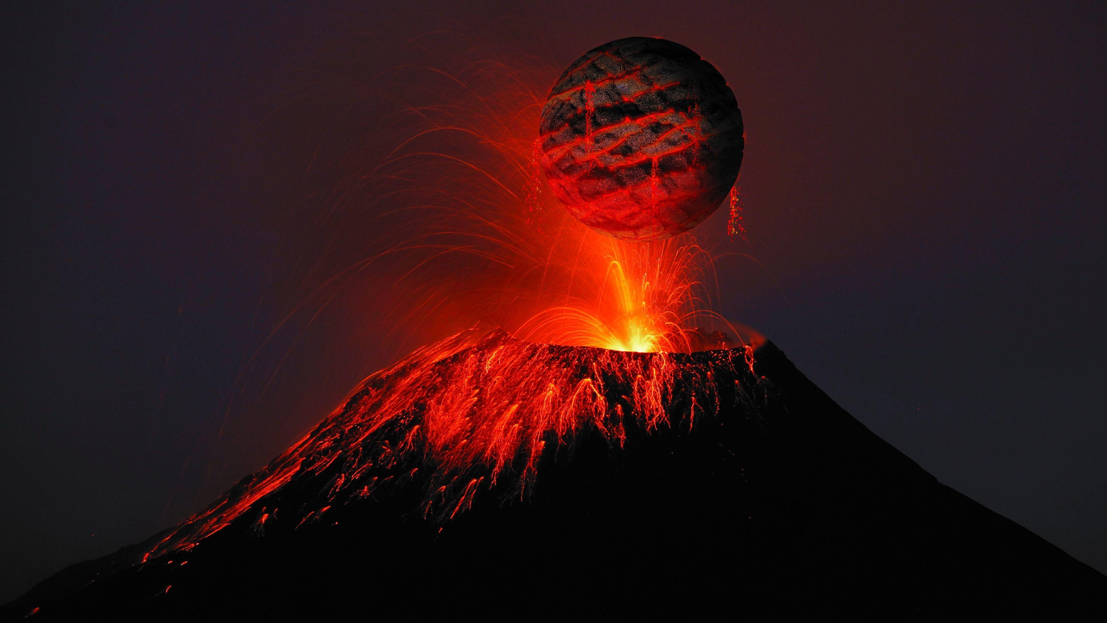 3840x2160 Volcano Lava 4k 2800x1280 Resolution HD 4k Wallpaper