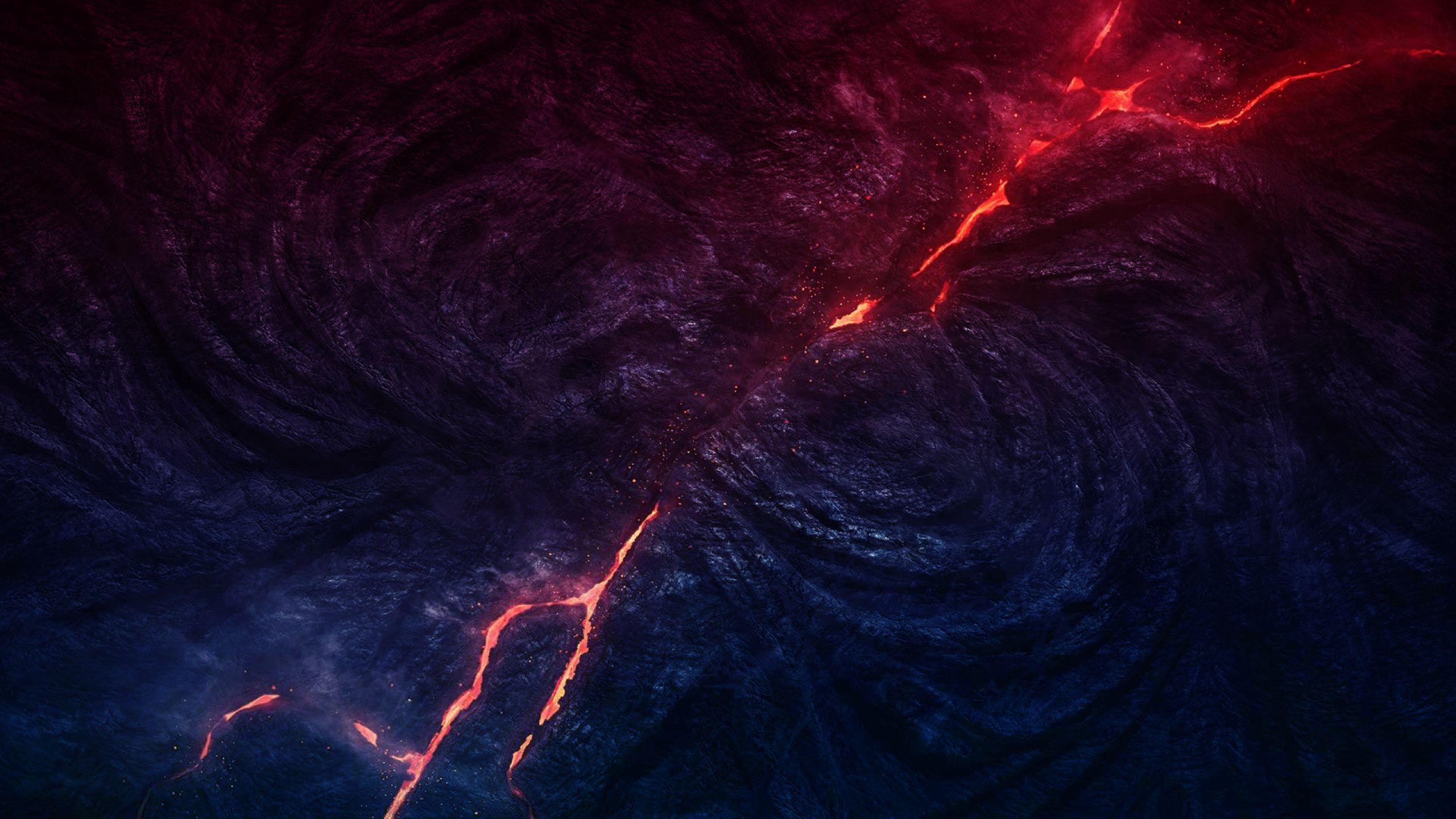 2560x1440 Lava Volcano Creak 1440P Resolution Wallpaper, HD Nature