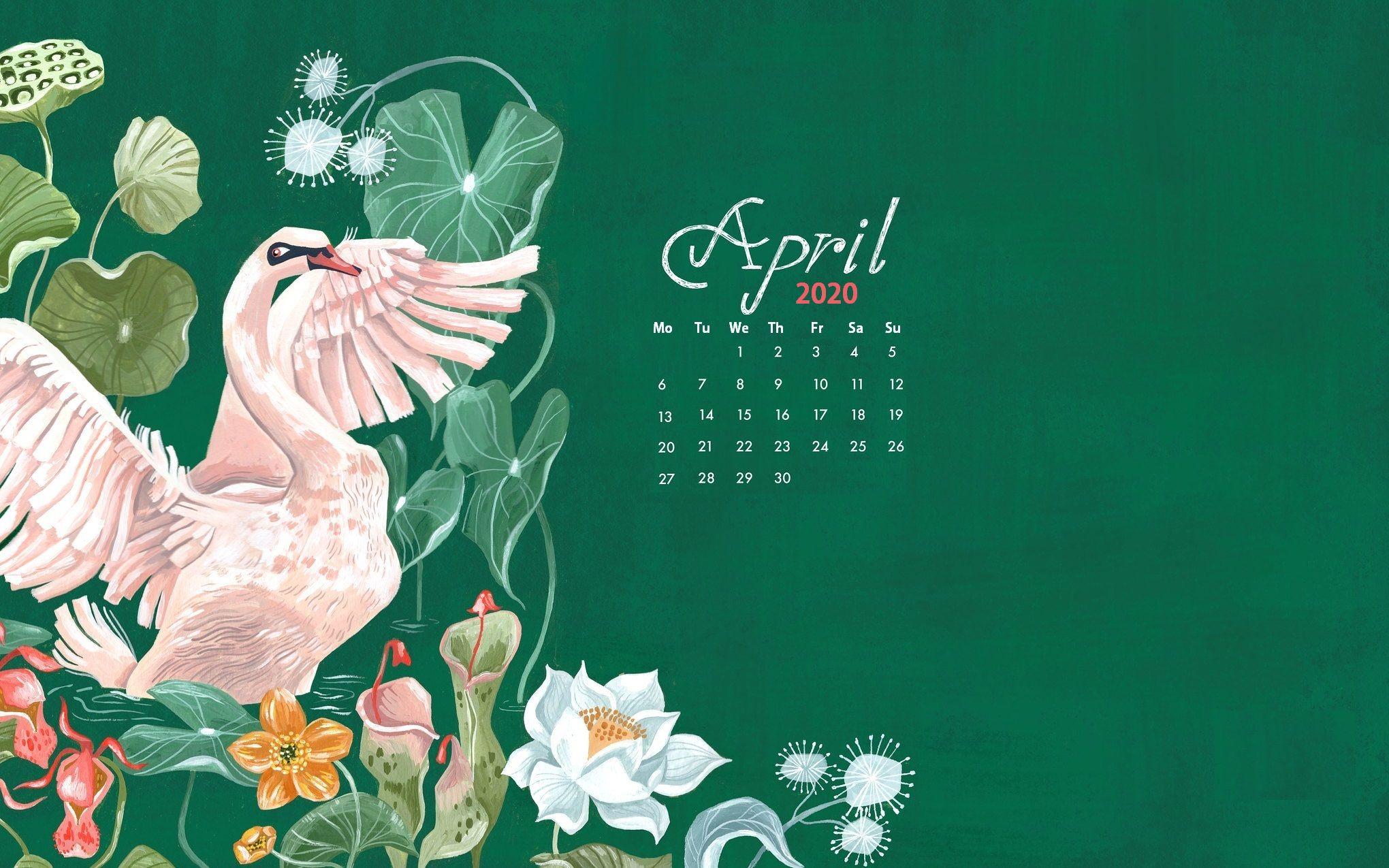 2040x1275 April 2020 Wallpaper Calendar