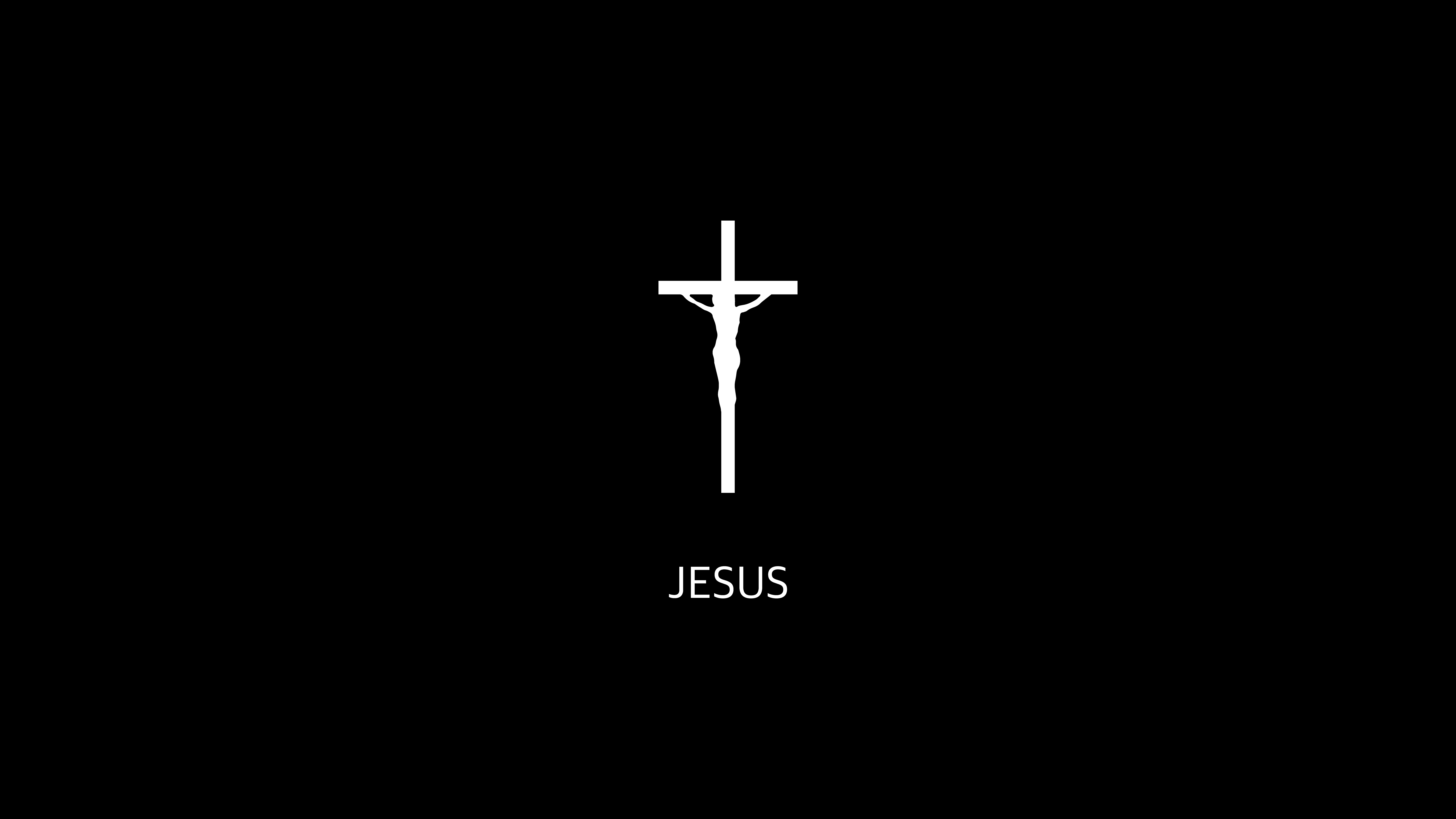 8000x4500 4K, religious, black background, catholic, Catholicism, Jesus Christ, religion, simple background, HD Wallpaper