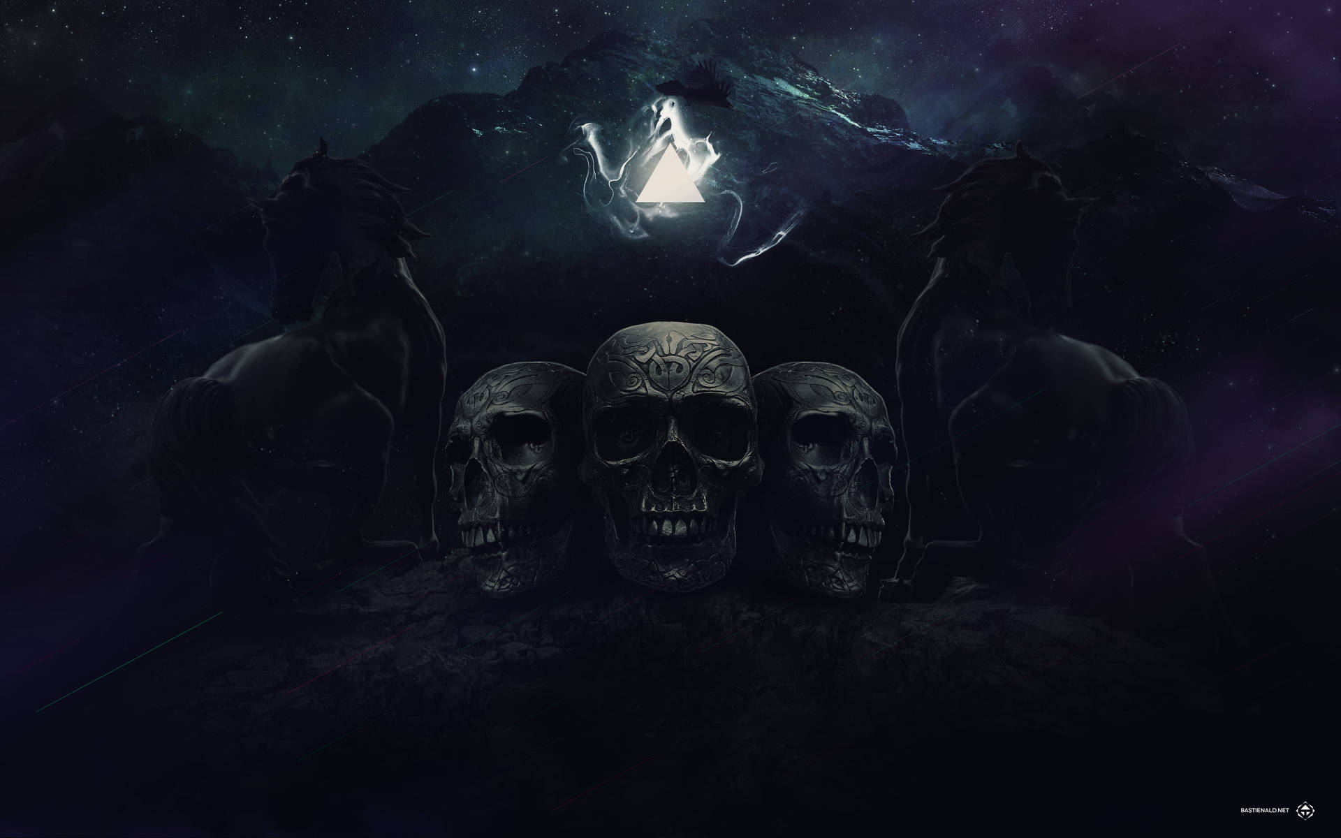 1920x1200 Download Creepy Gangster Skull Triad Wallpaper