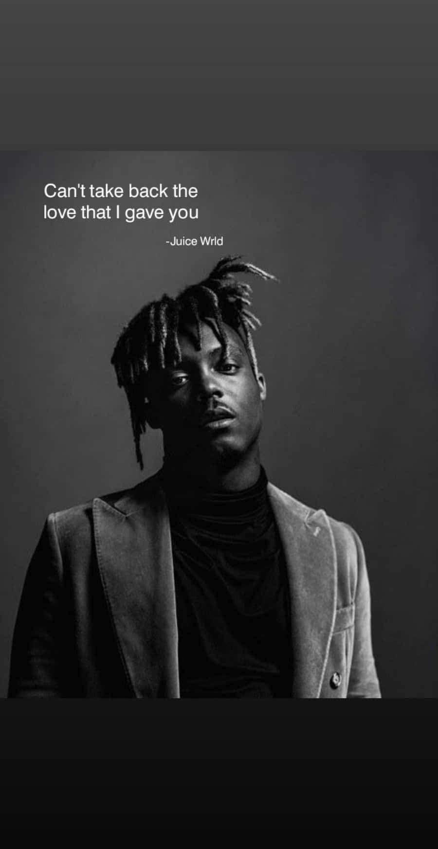 900x1745 Download Inspiring Juice Wrld Quote on a Colorful Background Wallpaper