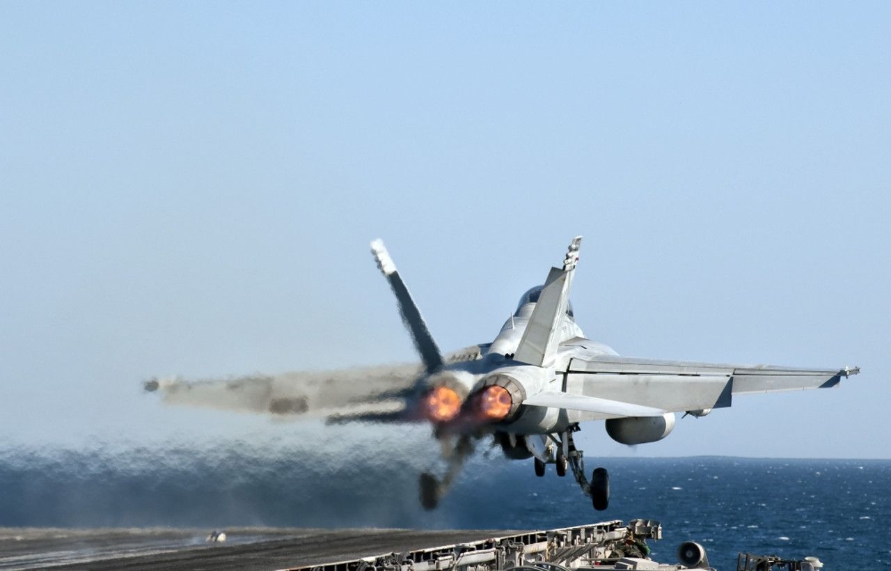1280x820 A US Navy F A 18F Super Hornet Launches From The Flight Deck Of Aircraft Carrier USS Nimitz Poster Print # VARPSTGCA100100M