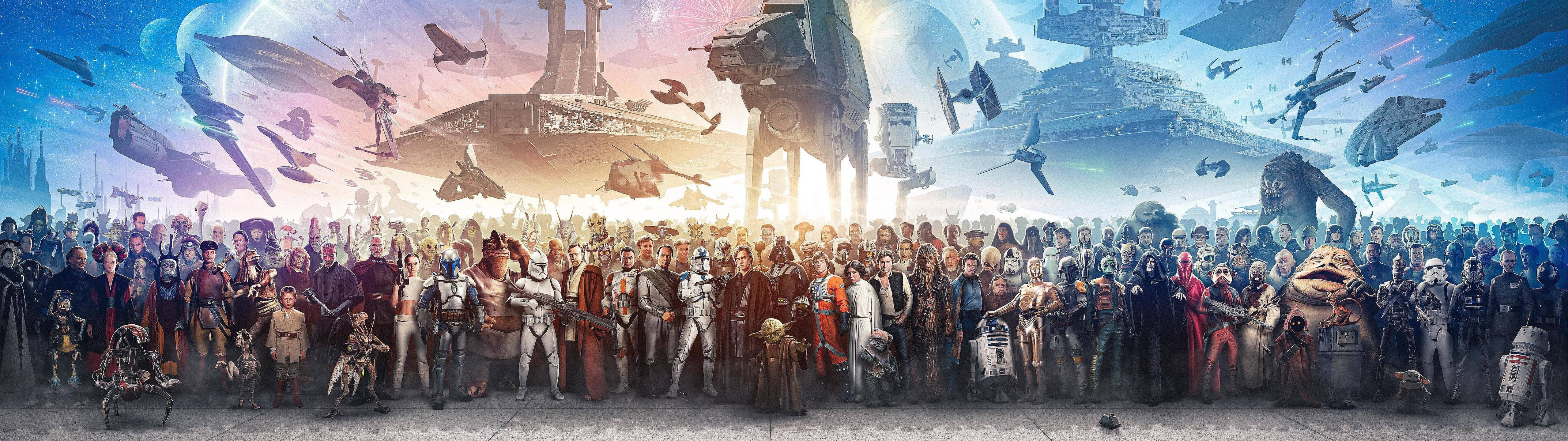 5120x1440 Download 5120x1440 Game Star Wars Characters Wallpaper