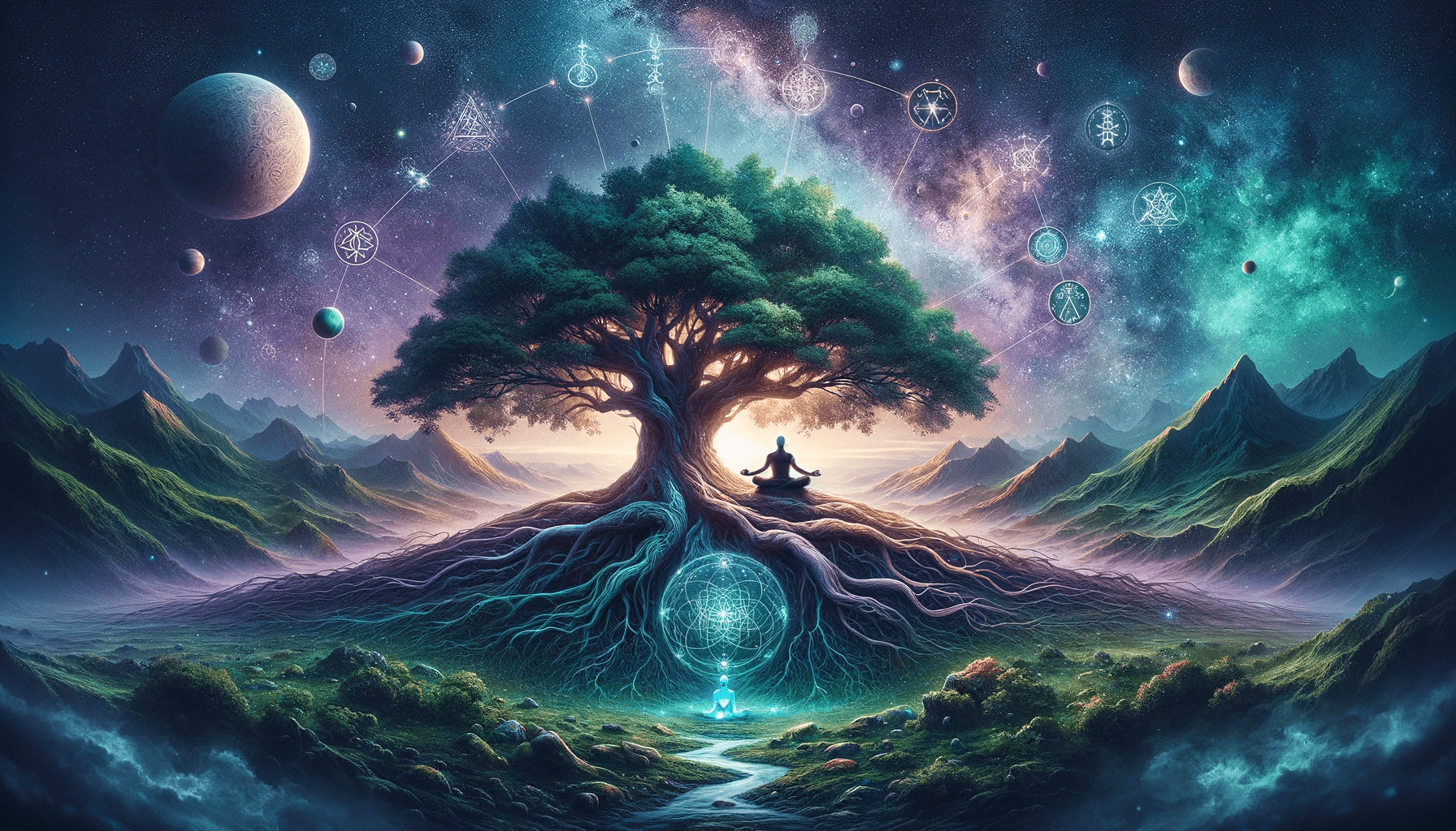 1792x1024 Journey to Enlightenment: The Gnostic Garden of Knowledge