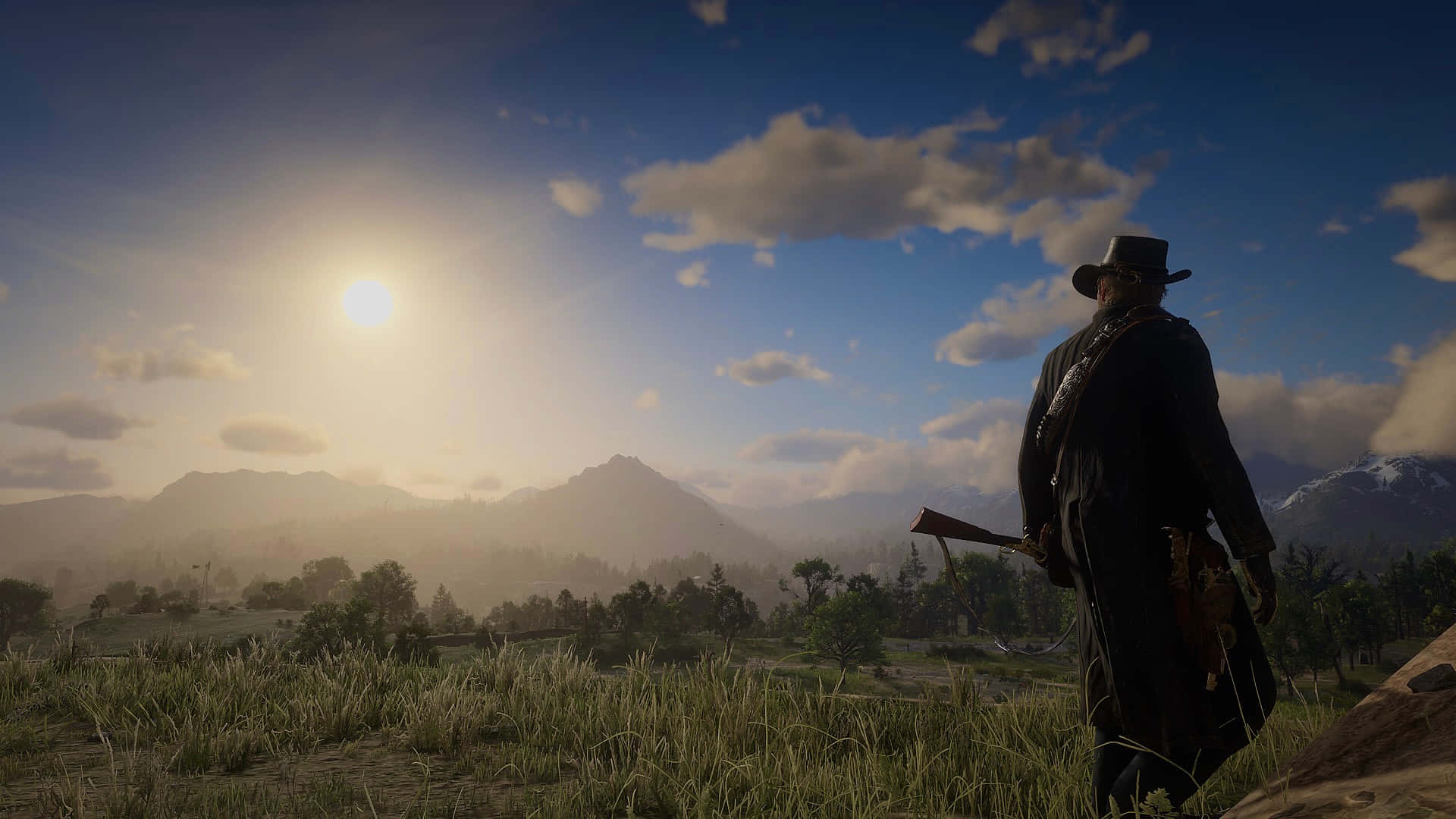 1920x1080 Download Cowboy Sunset Overlook Wallpaper