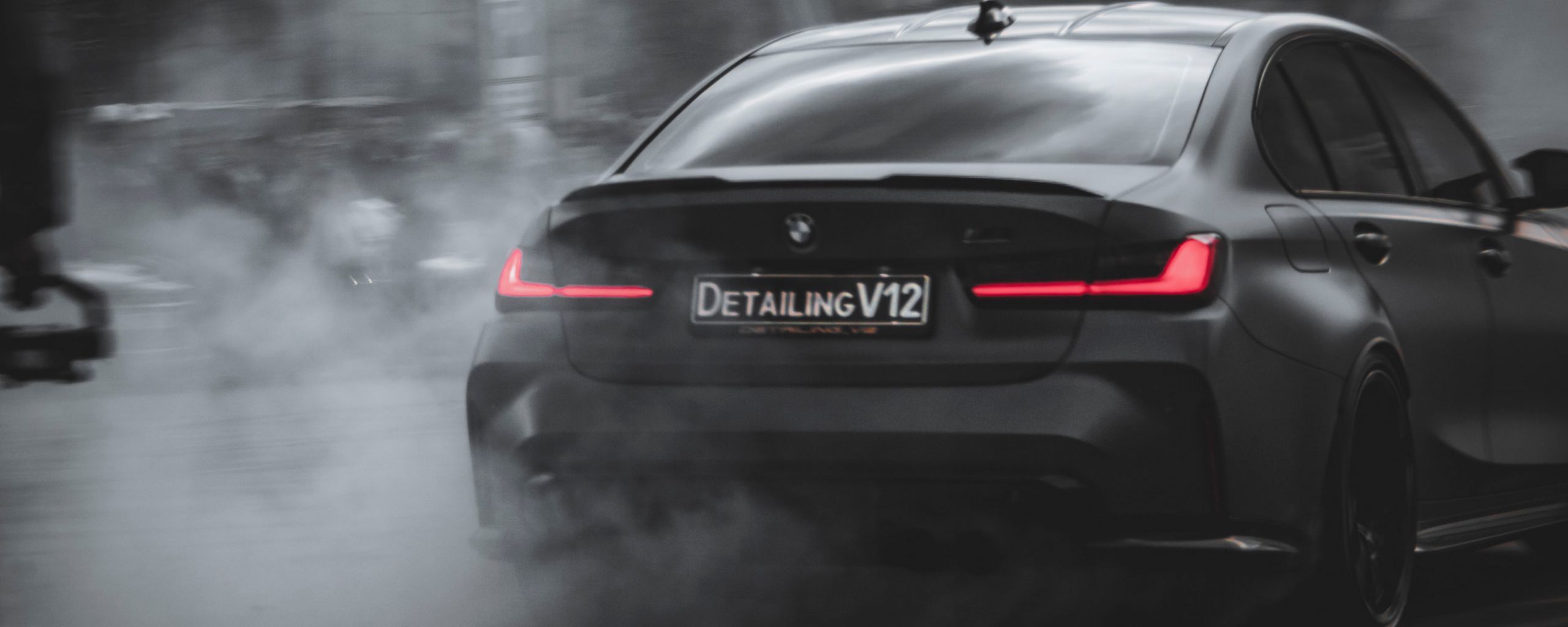 2560x1024 Download wallpaper 2560x1024 bmw, car, black, drift, smoke ultrawide monitor HD background