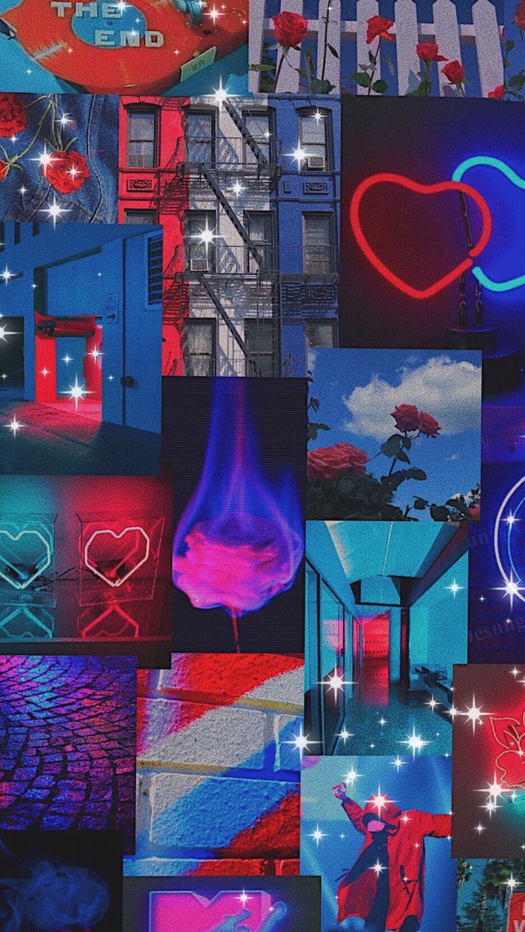 736x1307 Red blue aesthetic wallpaper