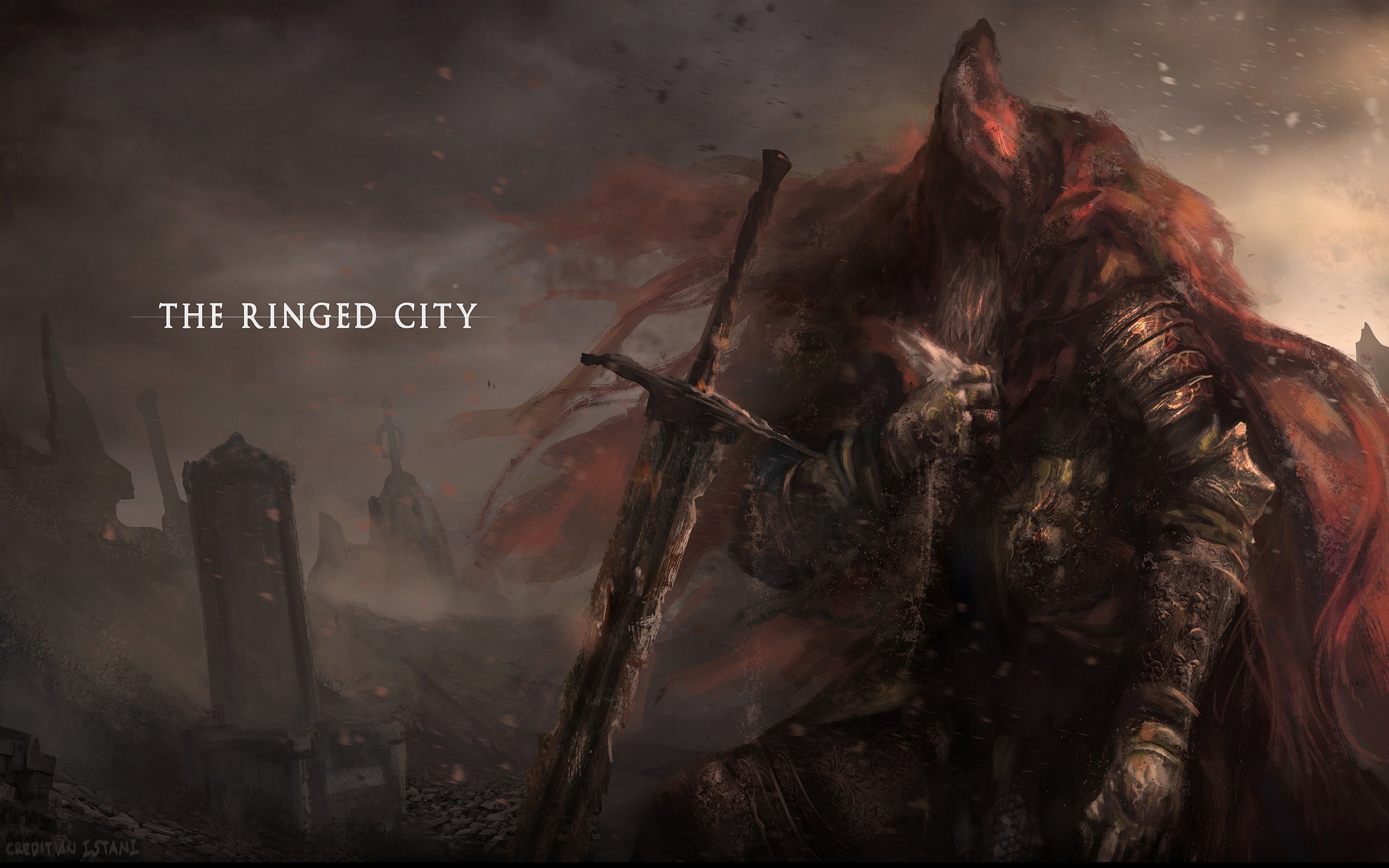 2880x1800 Dark Souls III HD Wallpaper: Slave Knight Gael, Warrior of The Ringed City