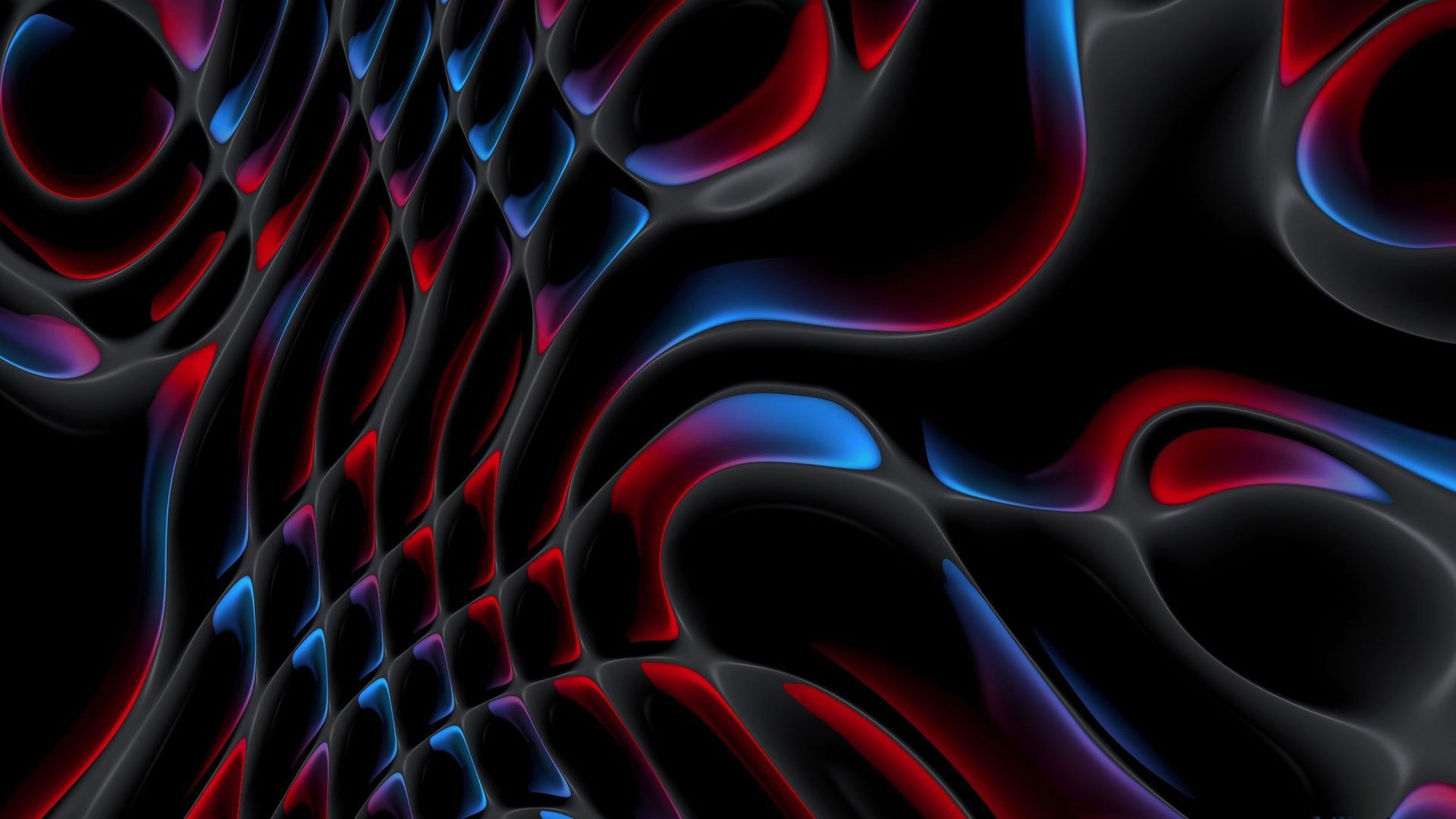 1920x1080 Black Red Blue Shapes Art HD Abstract Wallpaper