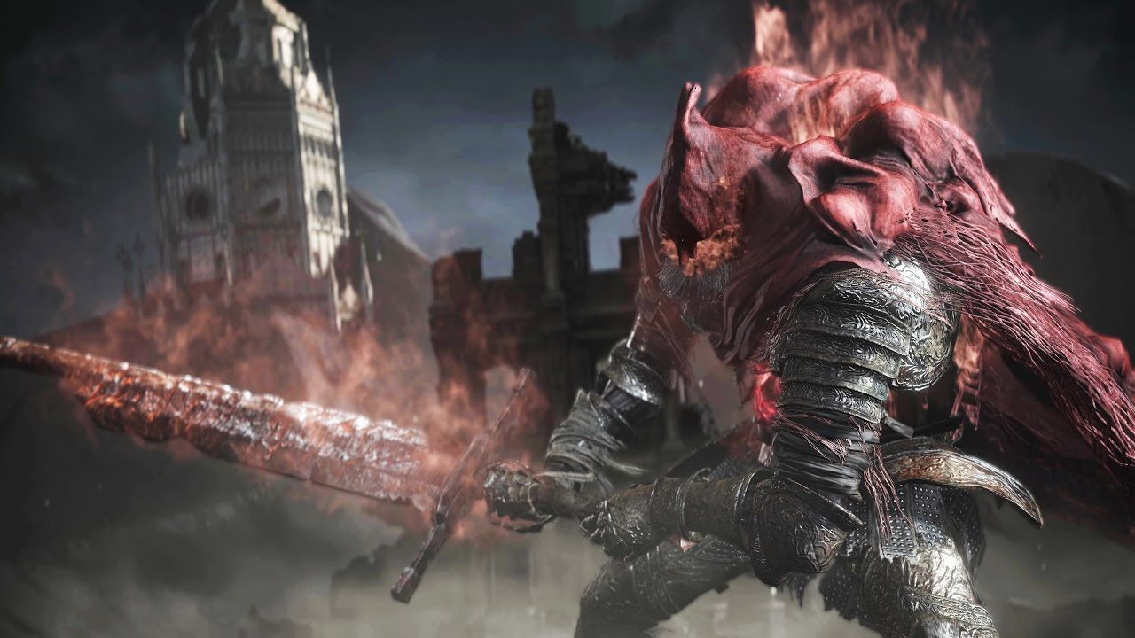1280x720 Dark Souls 3 Ringed City: Slave Knight Gael Boss Fight (4K 60fps)