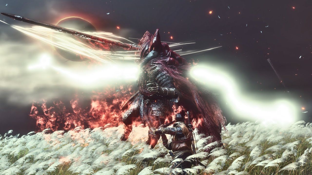 1280x720 Sekiro It Over Your Dark Soul. Slave Knight Gael. No HUD Boss Fight