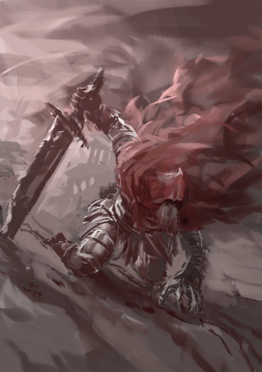 848x1200 Fan art. Dark Souls III Knight Gael Artist: YeastSoldier