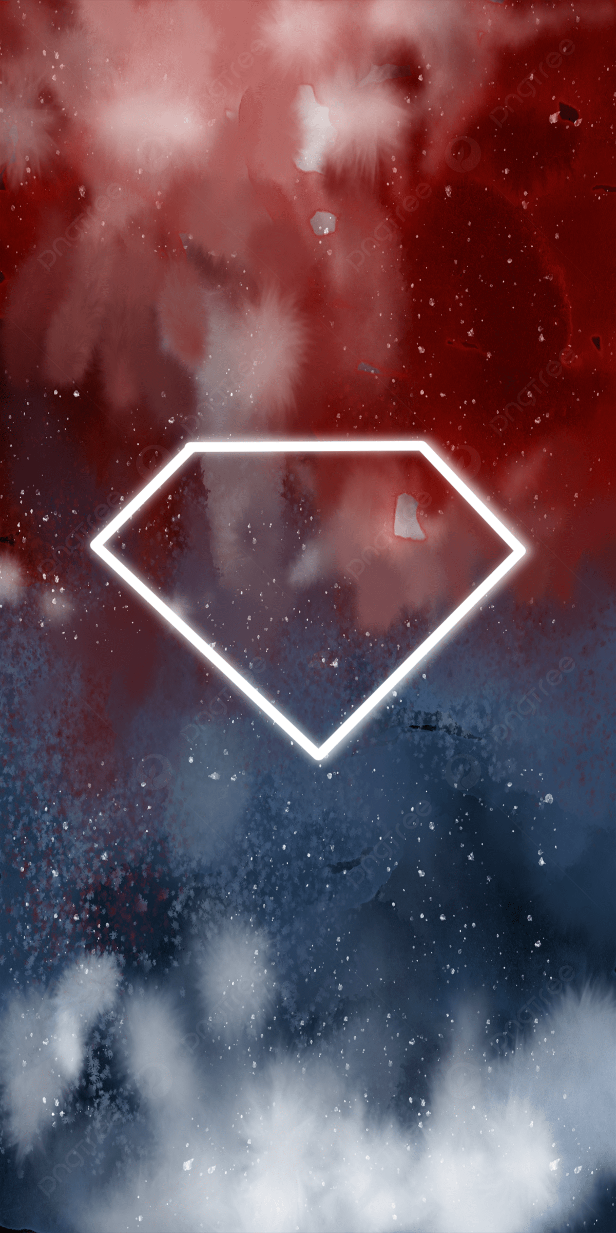 1200x2400 Red Dark Blue Watercolor Cosmic Starry Background Wallpaper Image For Free Download