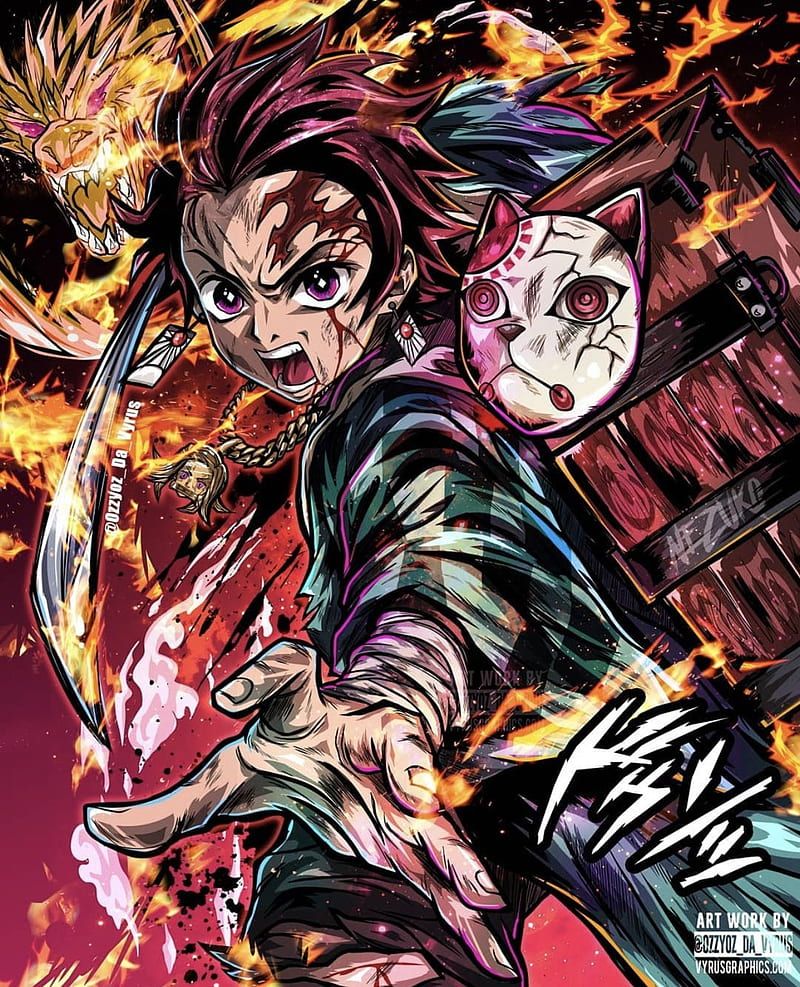 800x987 Tanjiro, fighting demons, never live again demons, HD phone wallpaper