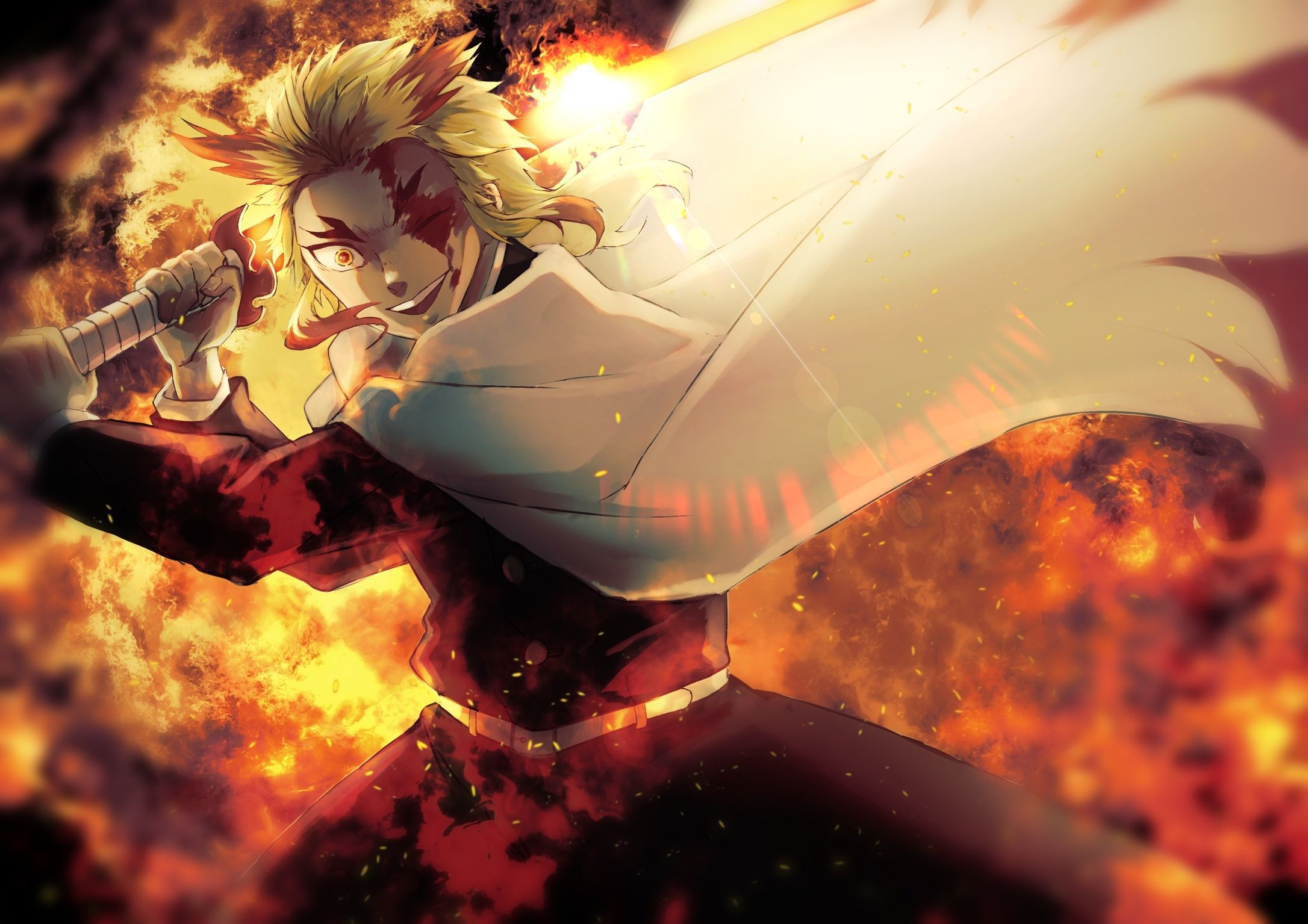 2172x1535 Kyojuro Rengoku Fight mode Demon Slayer Kimetsu no Yaiba Wallpaper, HD Anime 4K Wallpaper, Image and Background