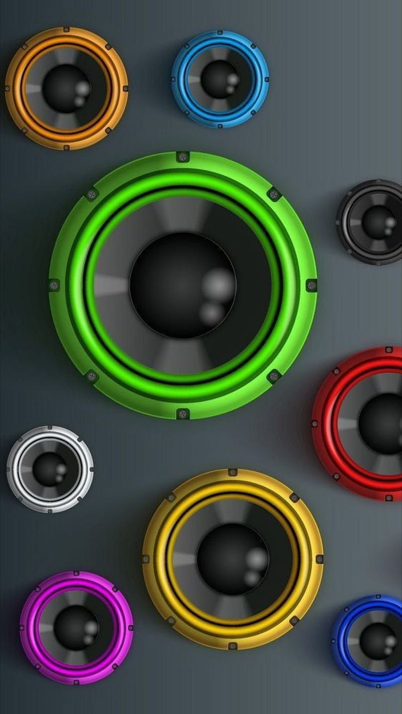 800x1422 Speakers, blue, colorful, dj, green, music, red, round, song, speaker, HD phone wallpaper