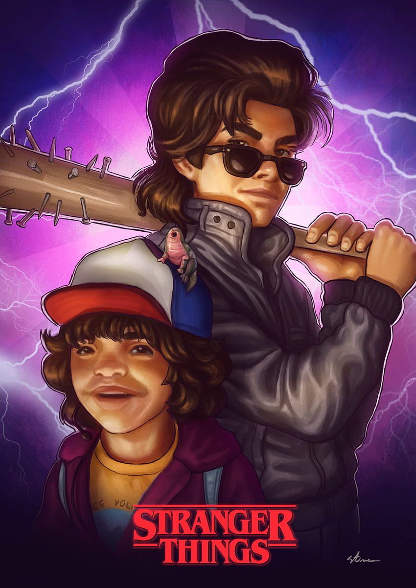 850x1202 Dustin, Dart and Steve, dart stranger things HD phone wallpaper