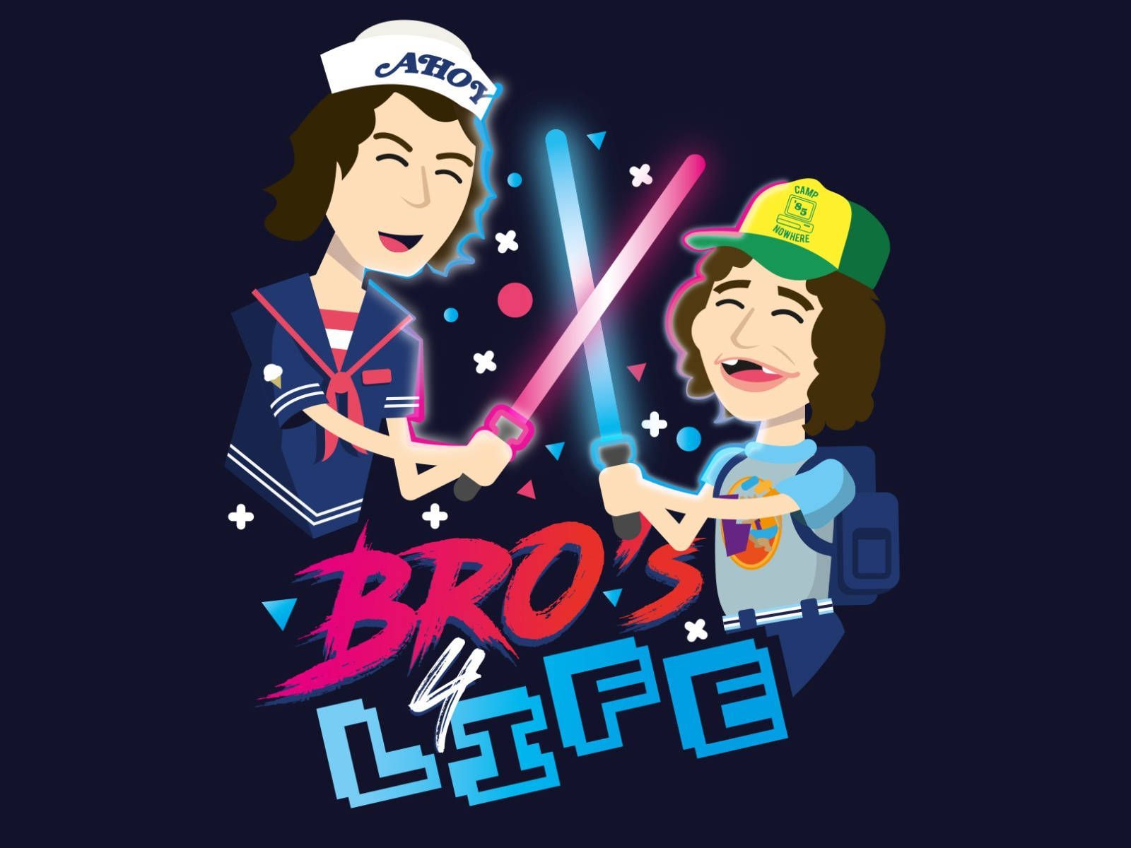 1600x1200 Download Dustin Steve Bros 4 Life Stranger Things Wallpaper