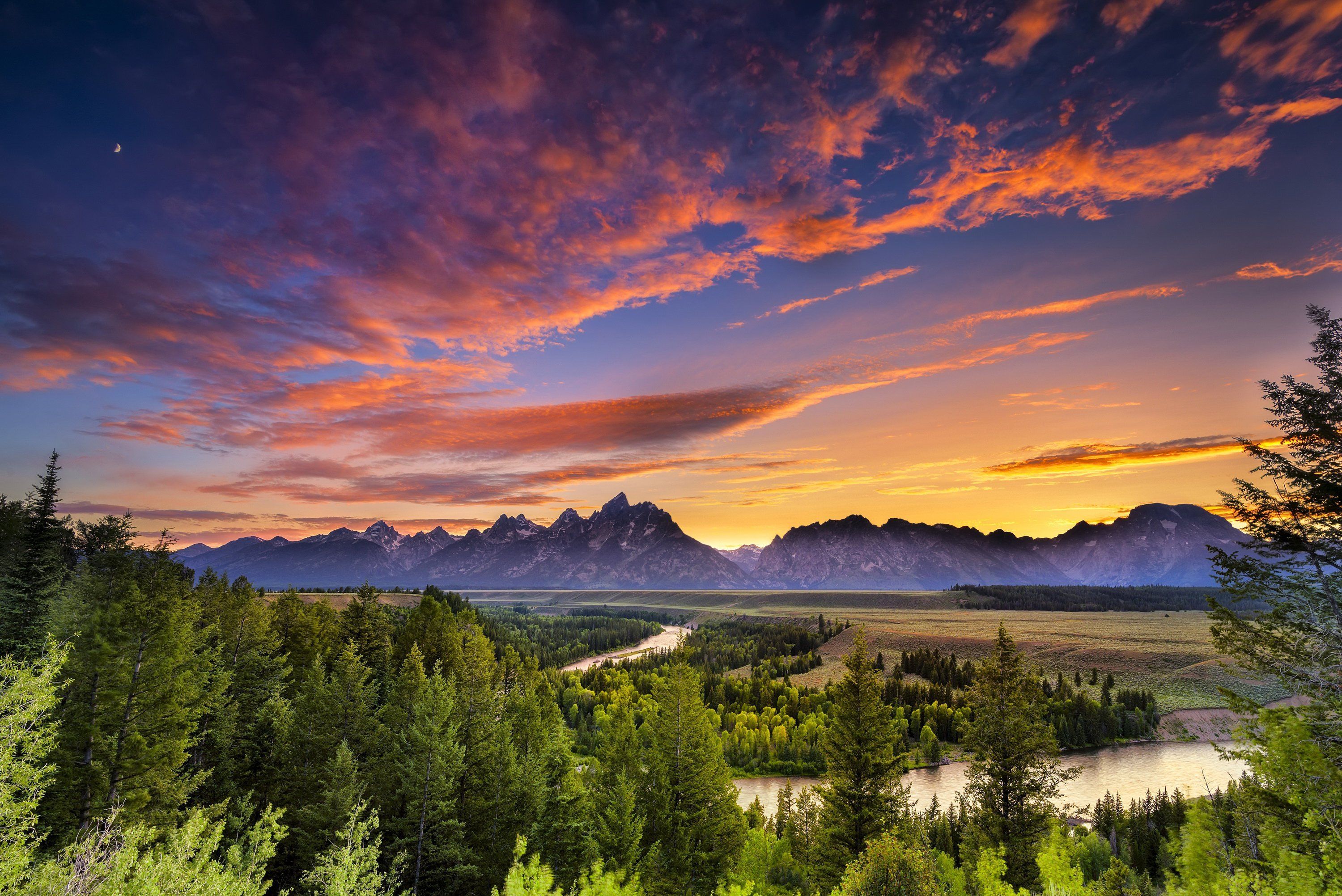 3000x2004 usa, Parks, Rivers, Forests, Sky, Scenery, Wyoming, Grand, Teton, Clouds, Nature Wallpaper HD / Desktop and Mobile Background