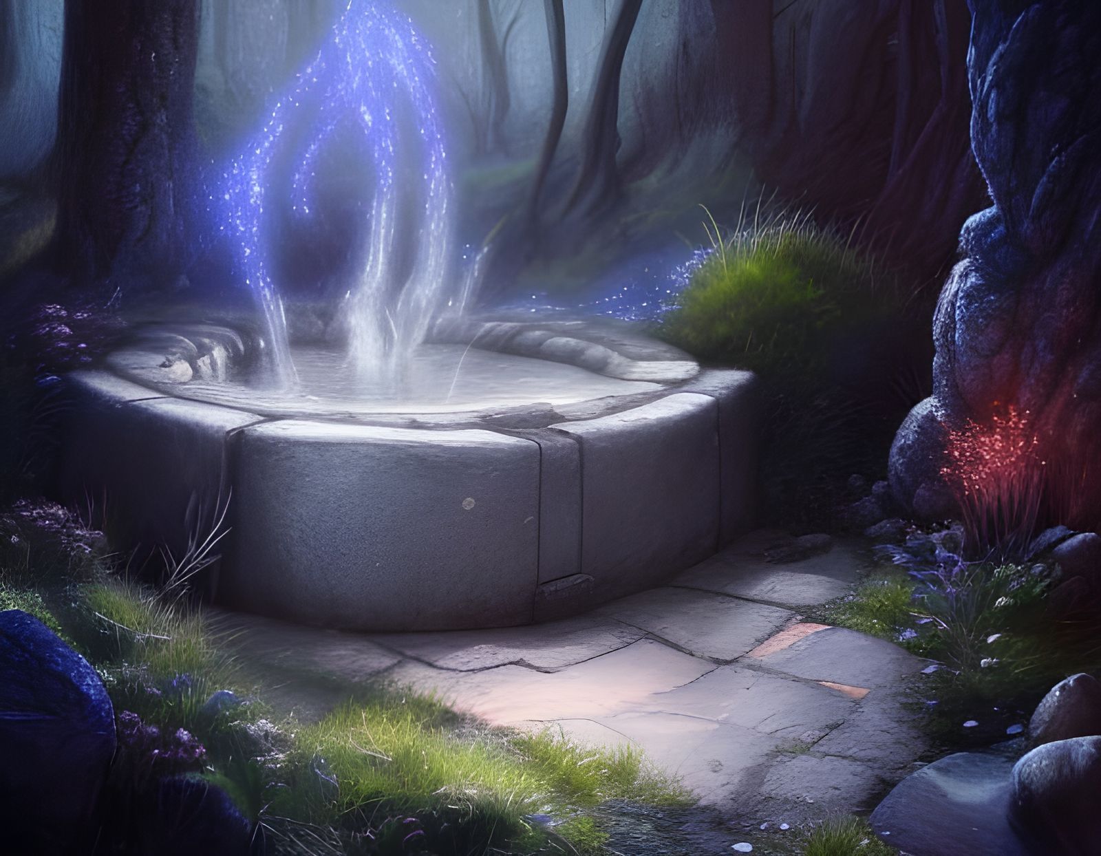 1600x1244 Magic Wishing Well Wishing Well with Blue Moss