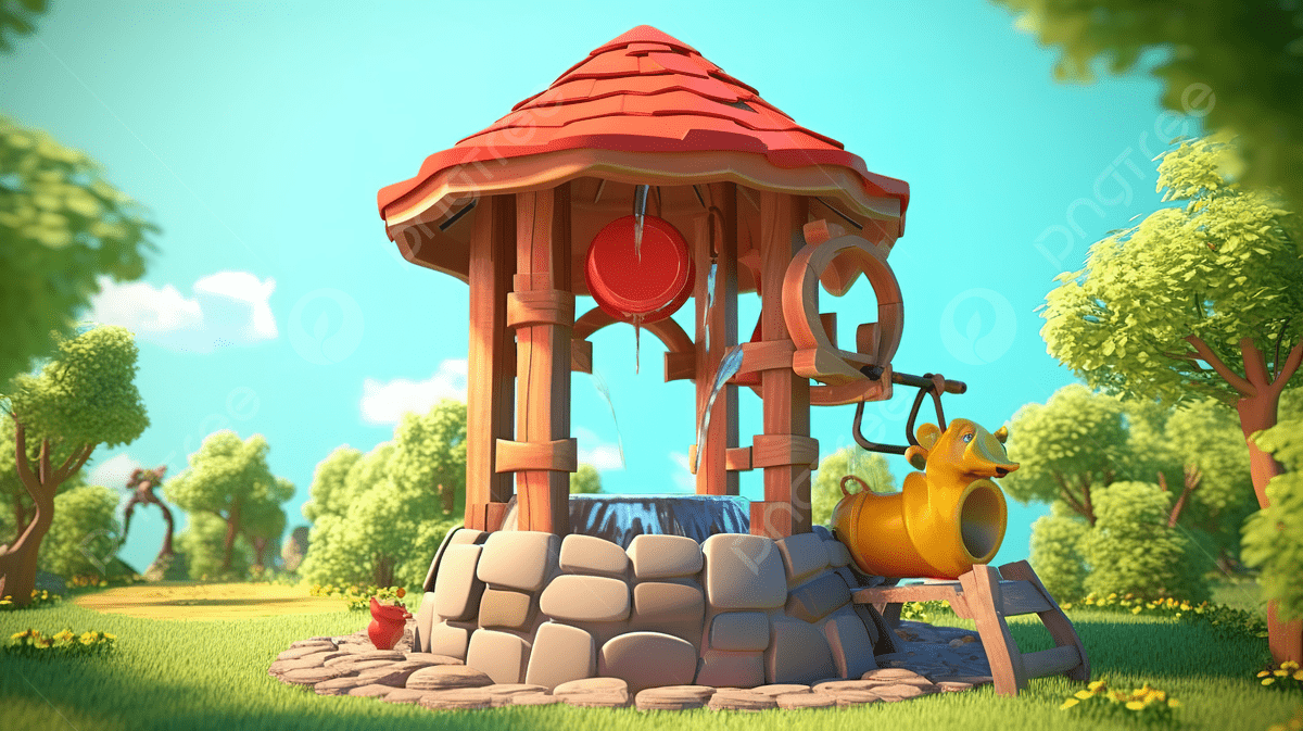 1200x673 3D Rendered Cartoon Wishing Well Background, Water Well, Medieval, Ancient Background Image And Wallpaper for Free Download