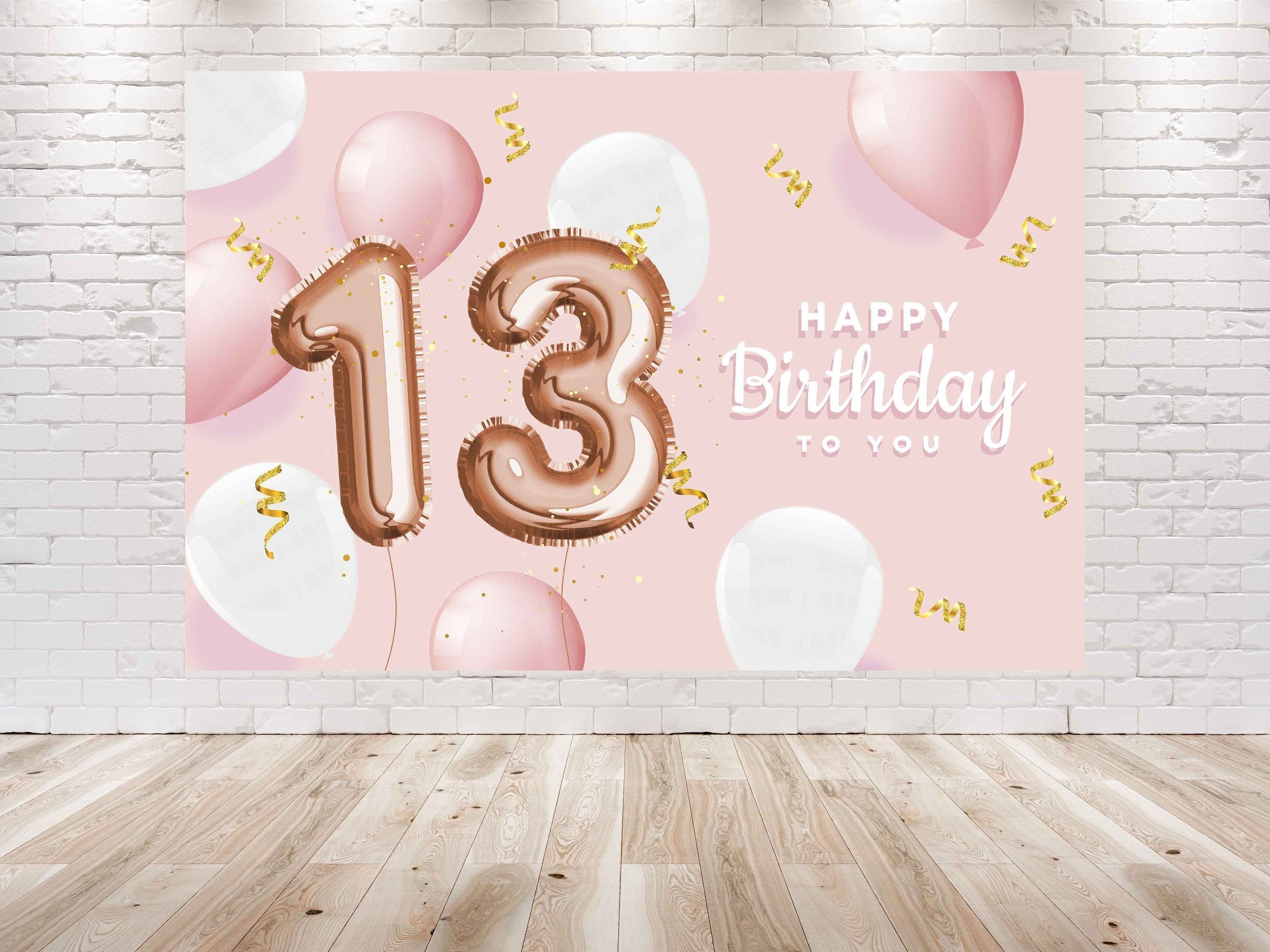 3000x2250 Pink 13th Birthday Backdrop 7x5 FT. Official Teenager Party Banner Years Photo Background